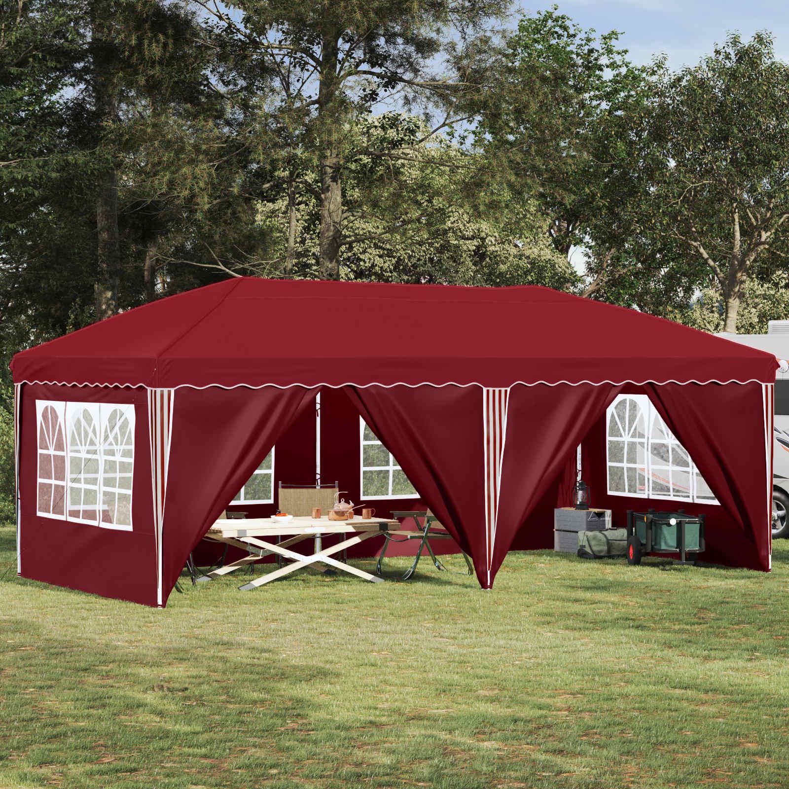 Pop-up Festtelt 575 x 288 x 245 cm Bordeaux billede