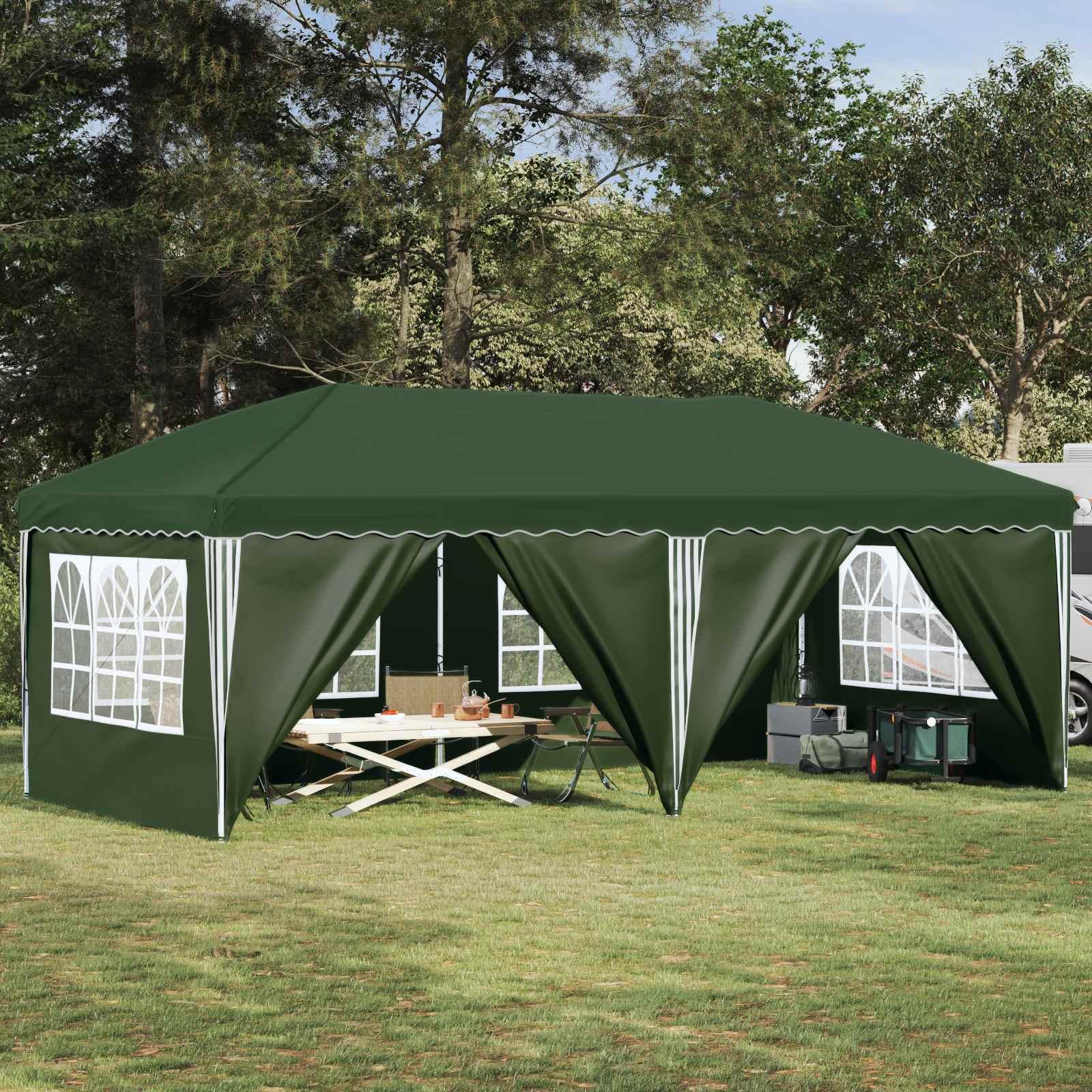 Pop-up Festtelt 575 x 288 x 245 cm Grøn billede