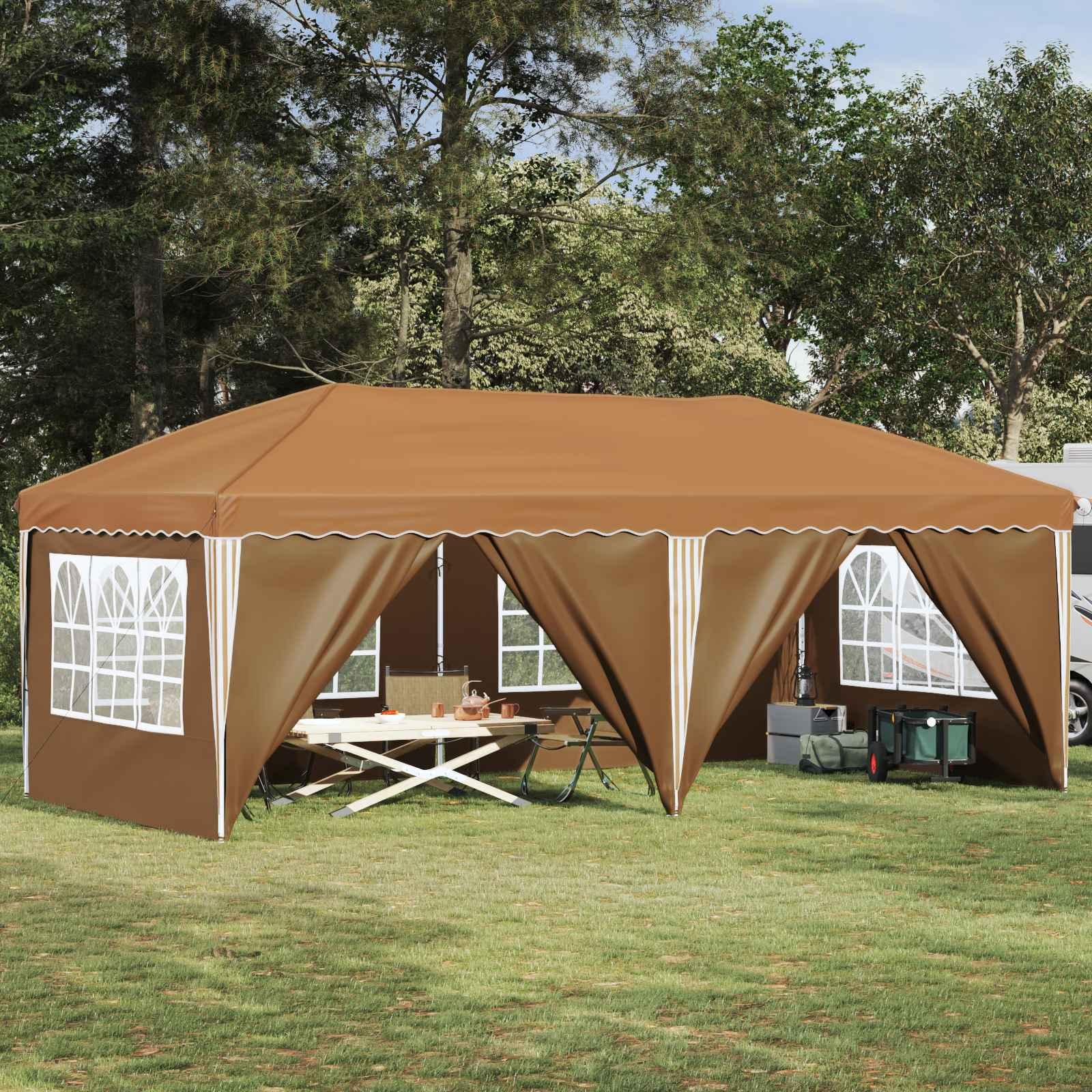 Pop-up Festtelt 575 x 288 x 245 cm Beige billede
