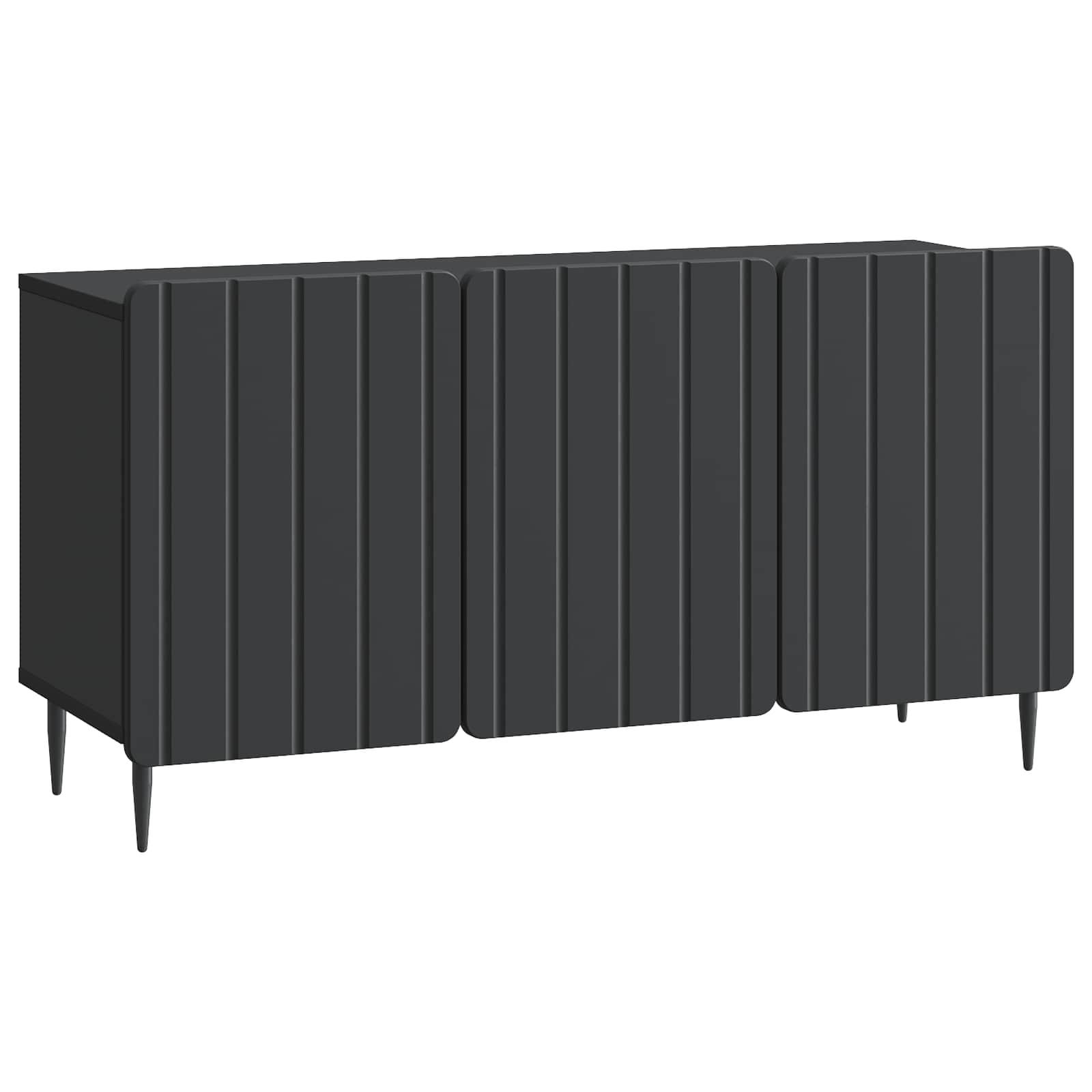 TV-skab Sort 99 x 34,5 x 52 cm Konstrueret træ billede