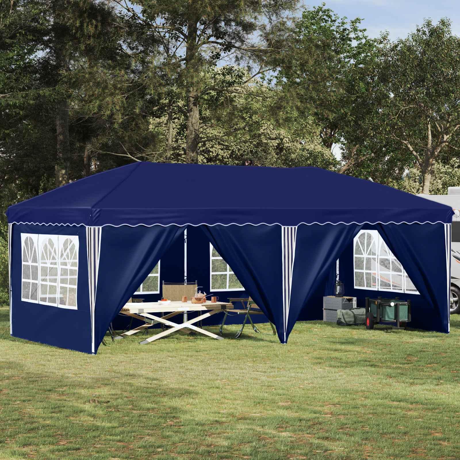 Pop-up Festtelt 575 x 288 x 245 cm Blå billede