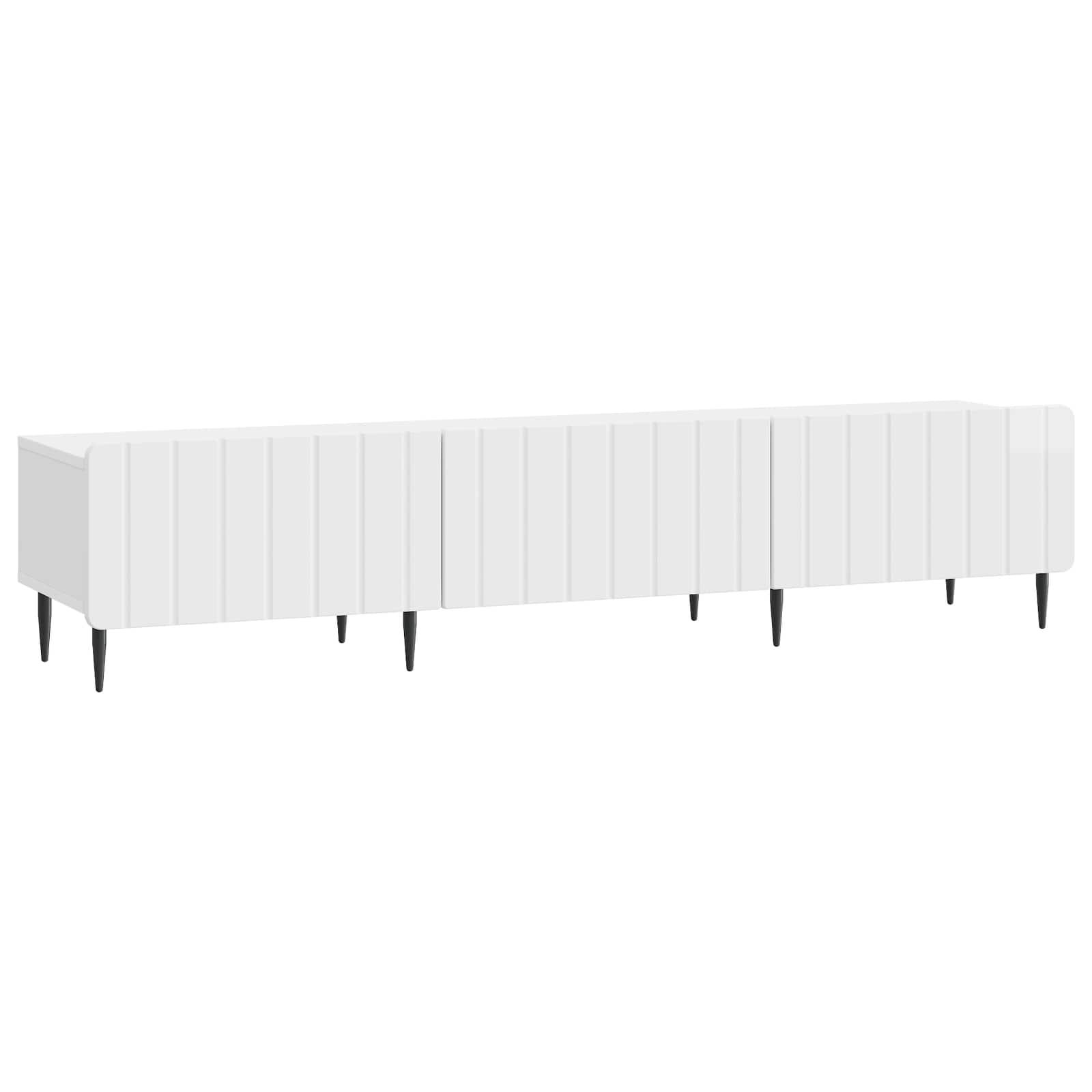 TV-skab Hvid højglans 147 x 34,5 x 32 cm Konstrueret træ billede