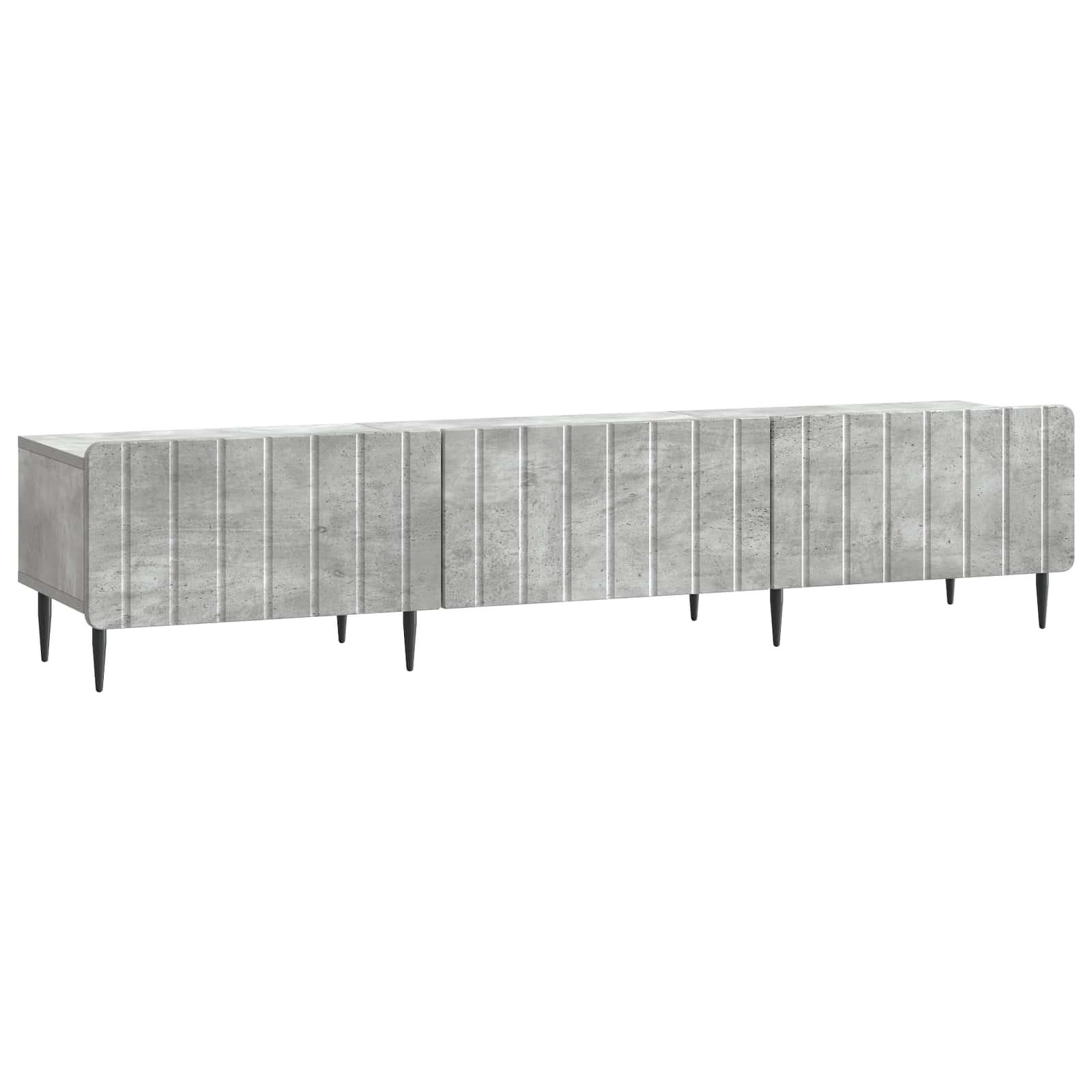 TV-skab med skuffe Betongrå 147 x 34,5 x 32 cm Konstrueret træ billede