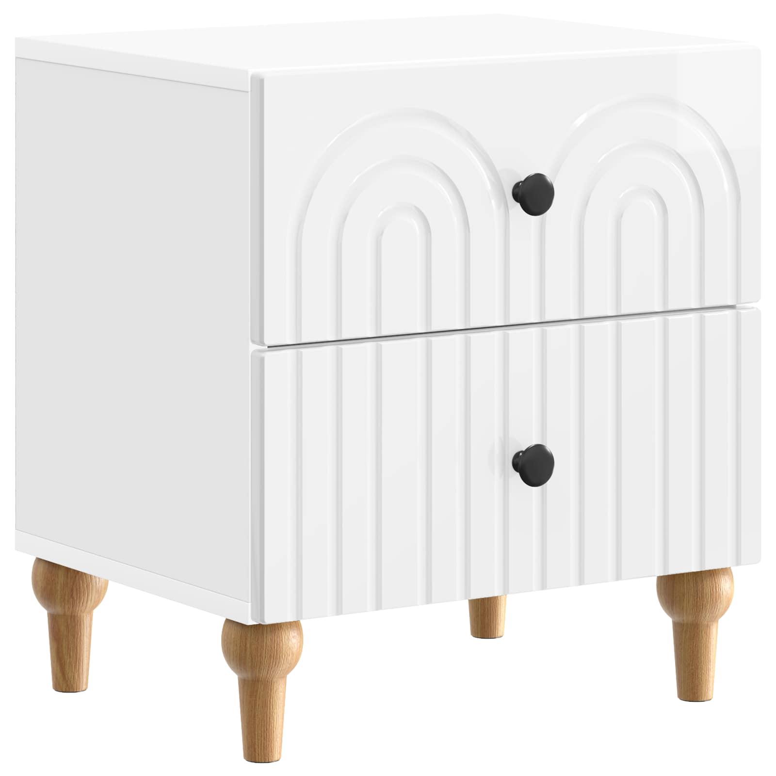 Natskab Hvid højglans 43 x 34,5 x 48 cm Konstrueret træ billede