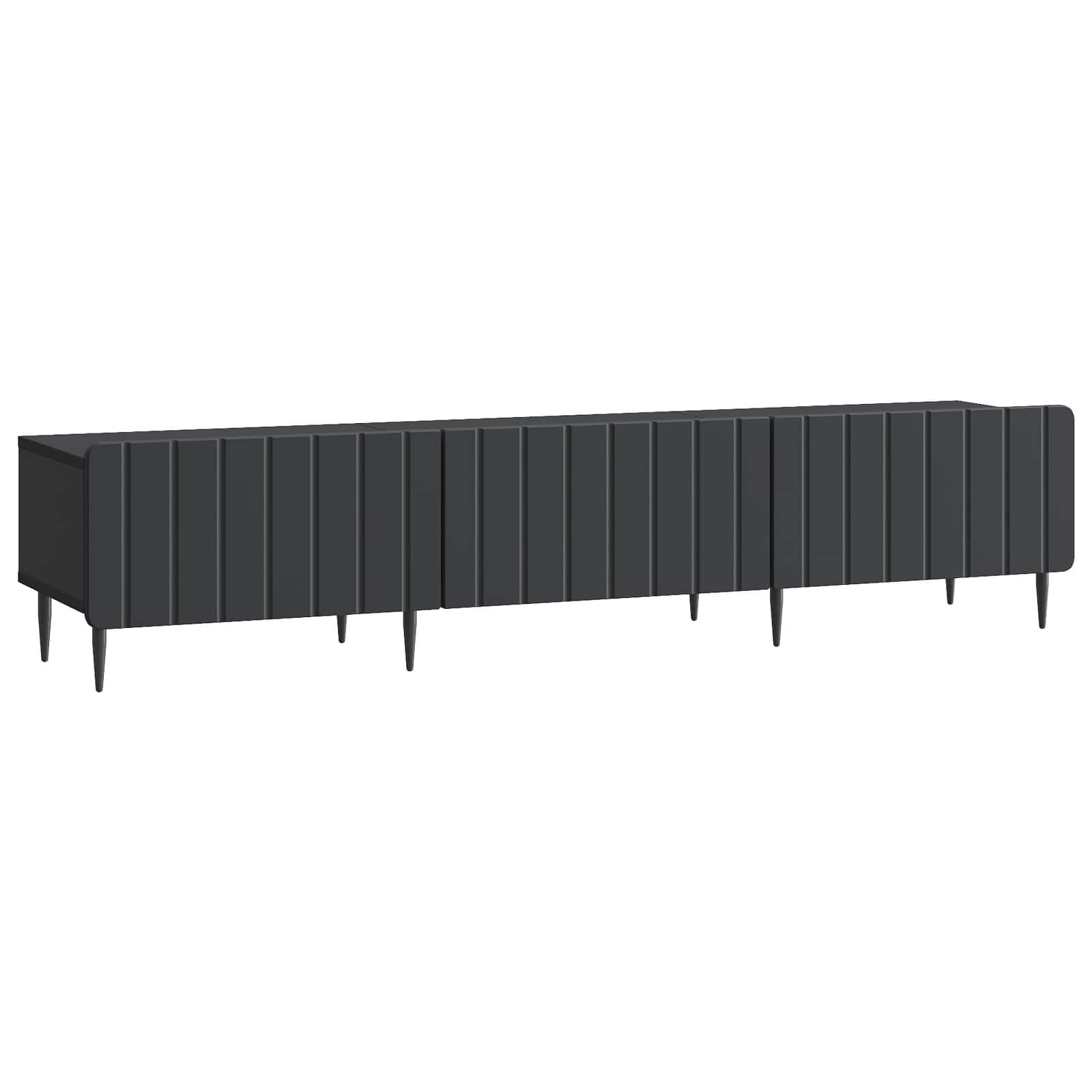 TV-skab med skuffe Sort 147 x 34,5 x 32 cm Konstrueret træ billede