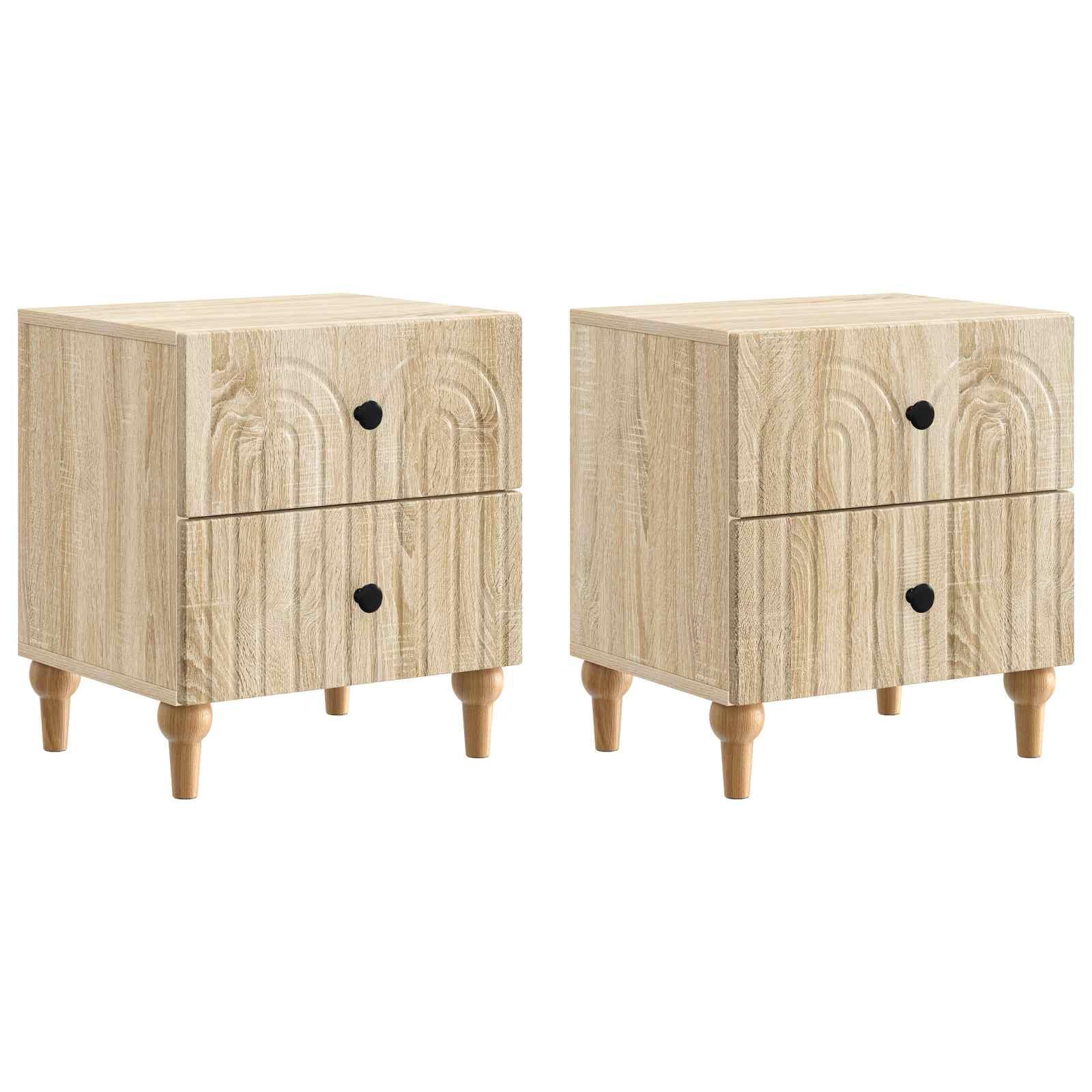 Natskab 2 stk Sonoma-eg 43 x 34,5 x 48 cm Konstrueret træ billede