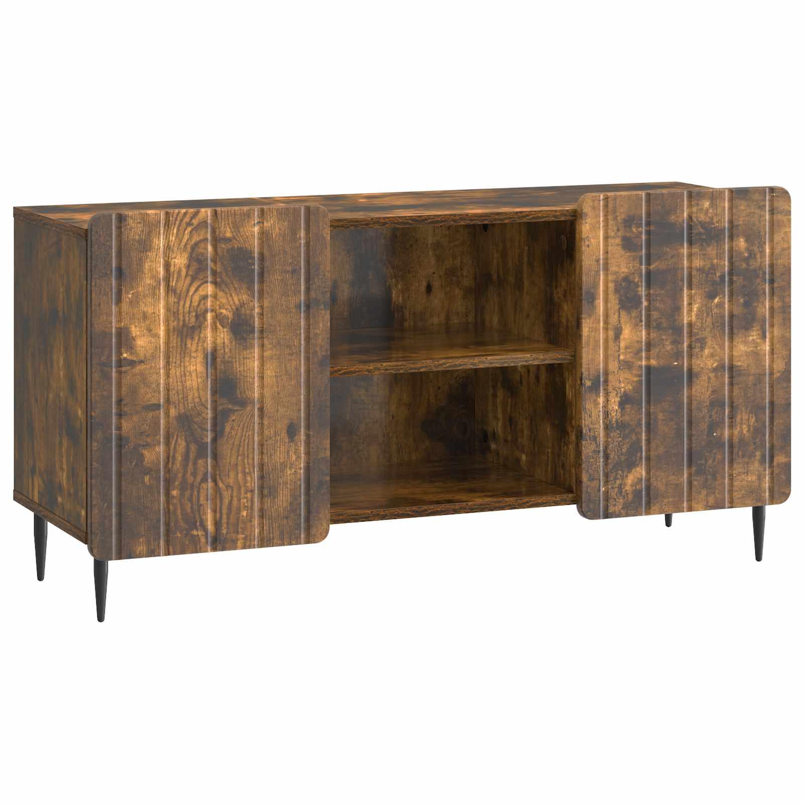 TV-bord i røget eg 102 × 34,5 × 52 cm - konstrueret træ billede
