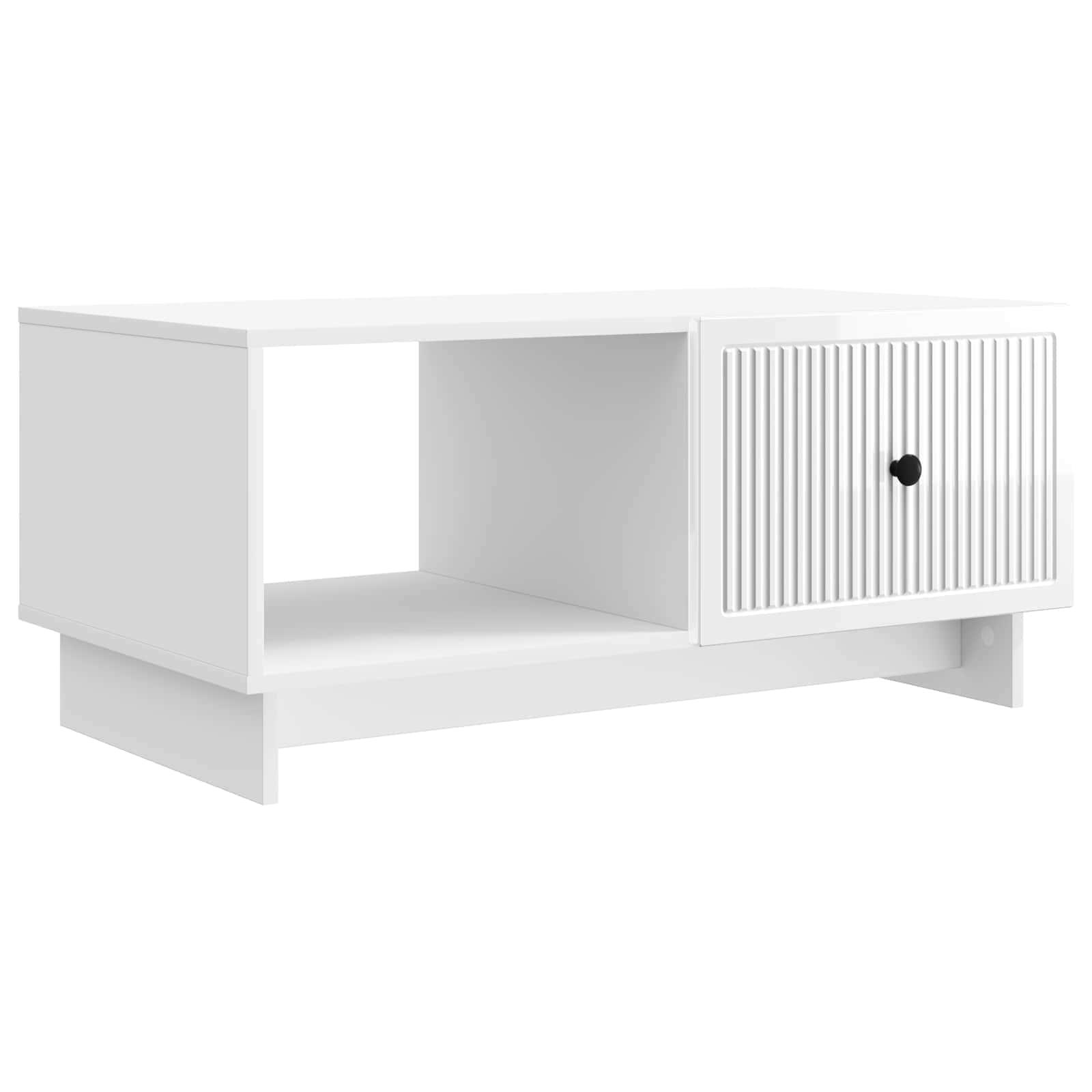 Sofabord Hvid højglans 90 x 50 x 40 cm Konstrueret træ billede