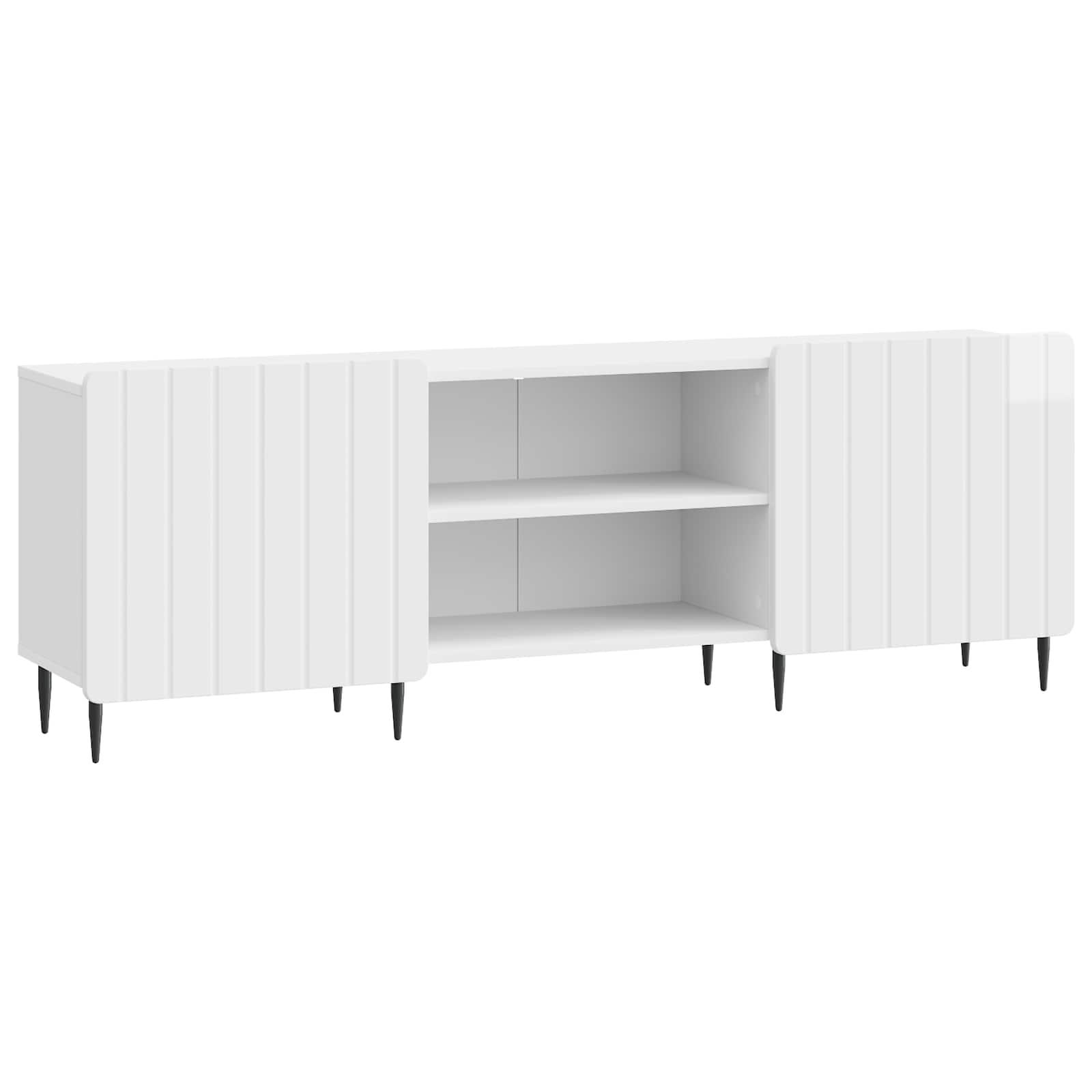 TV-skab Hvid højglans 150 x 31 x 52 cm Konstrueret træ billede