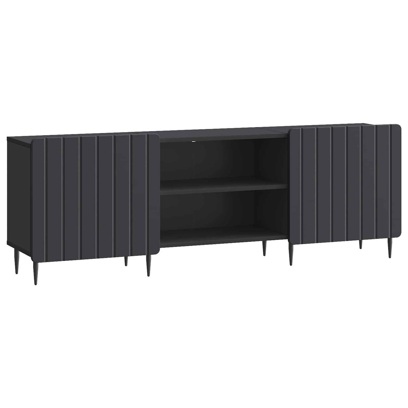 TV-skab Sort 150 x 31 x 52 cm Konstrueret træ billede