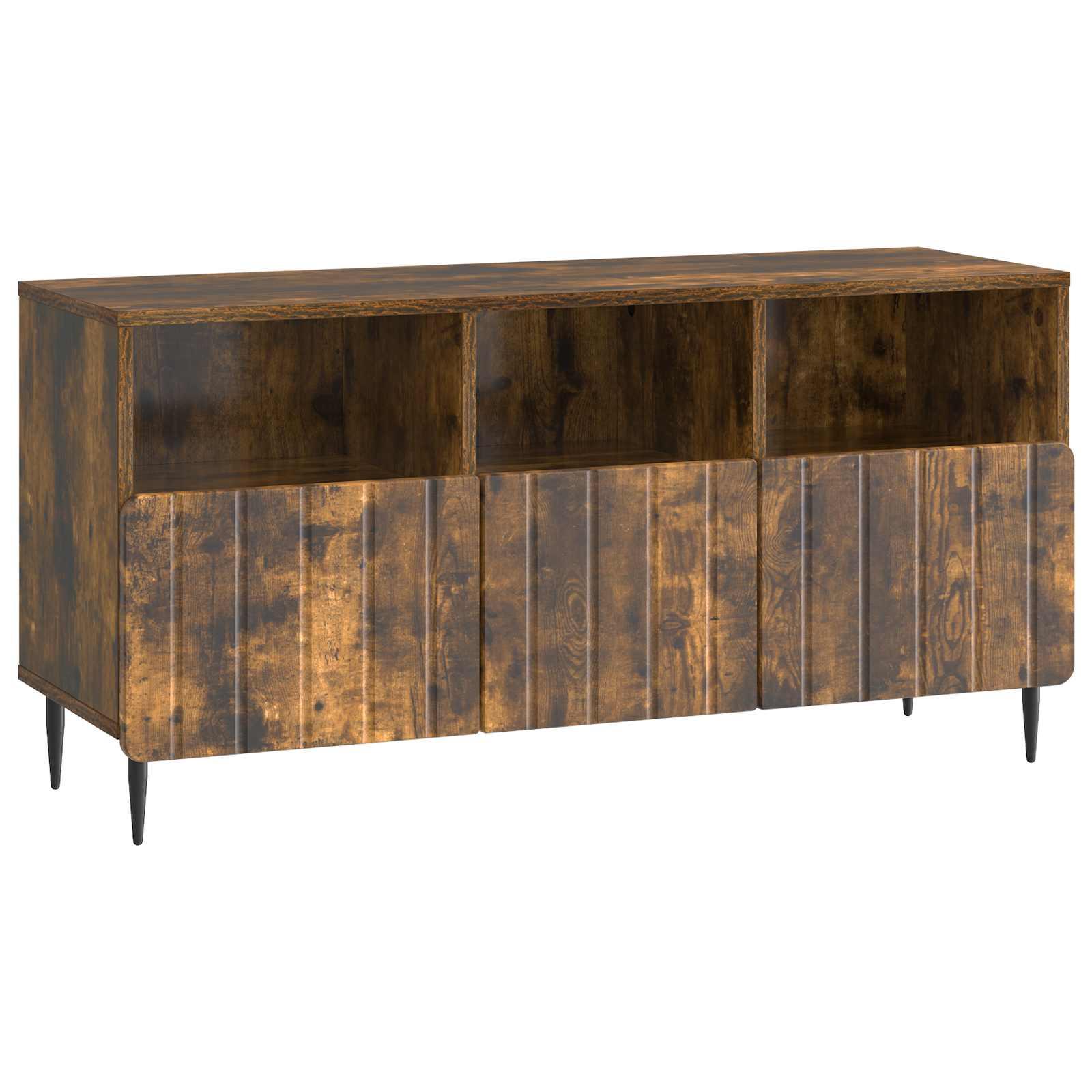 TV-skab med skuffe Røget eg 102 x 34,5 x 50 cm Konstrueret træ billede