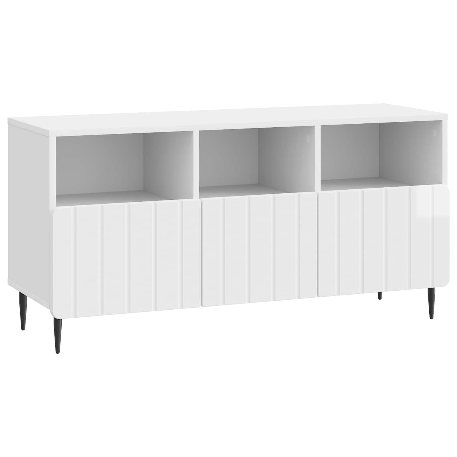 TV-skab Hvid højglans 102 x 34,5 x 50 cm Konstrueret træ billede