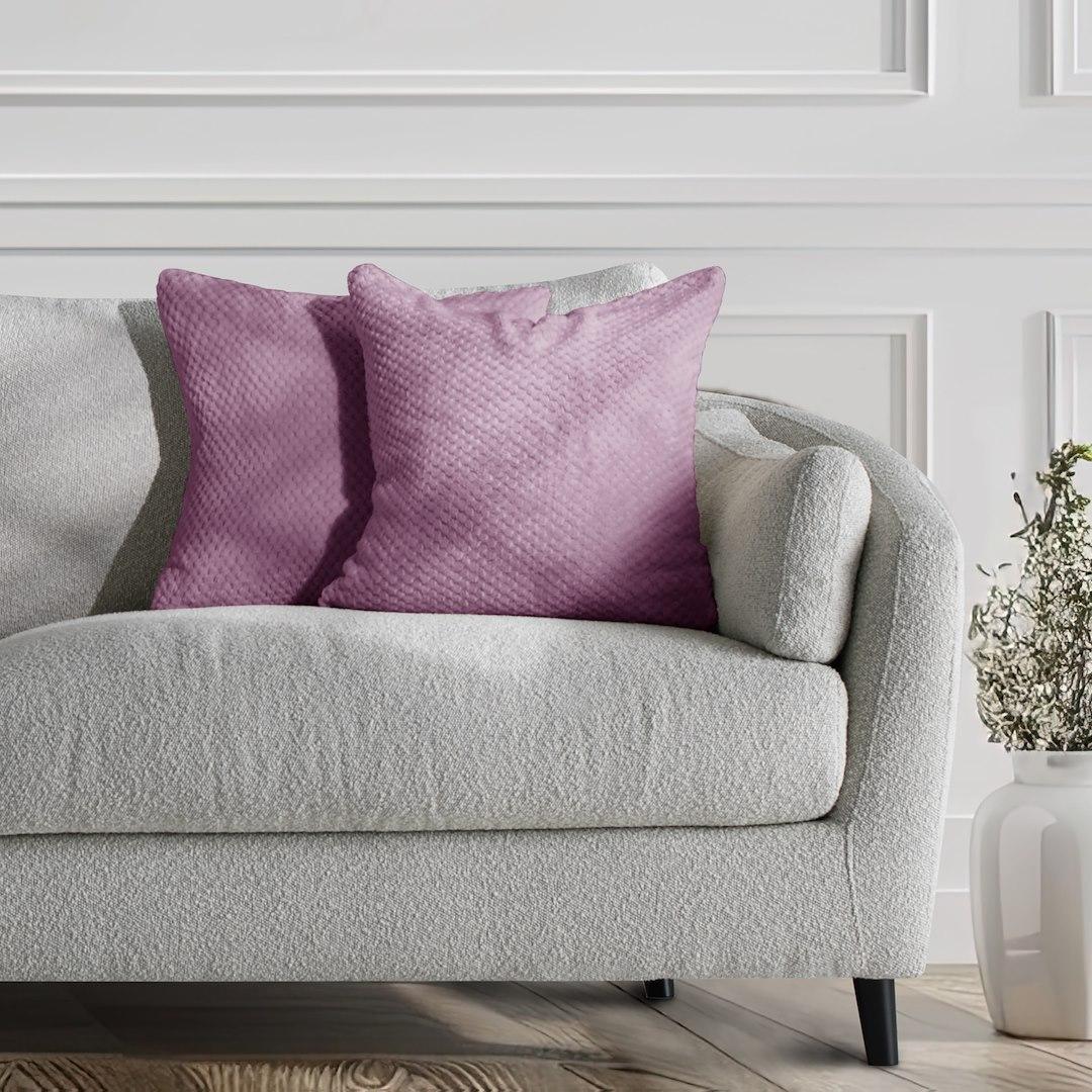 Pudebetræk Henry - lilla jacquard med geometrisk motiv 45×45 cm, sæt á 2 billede