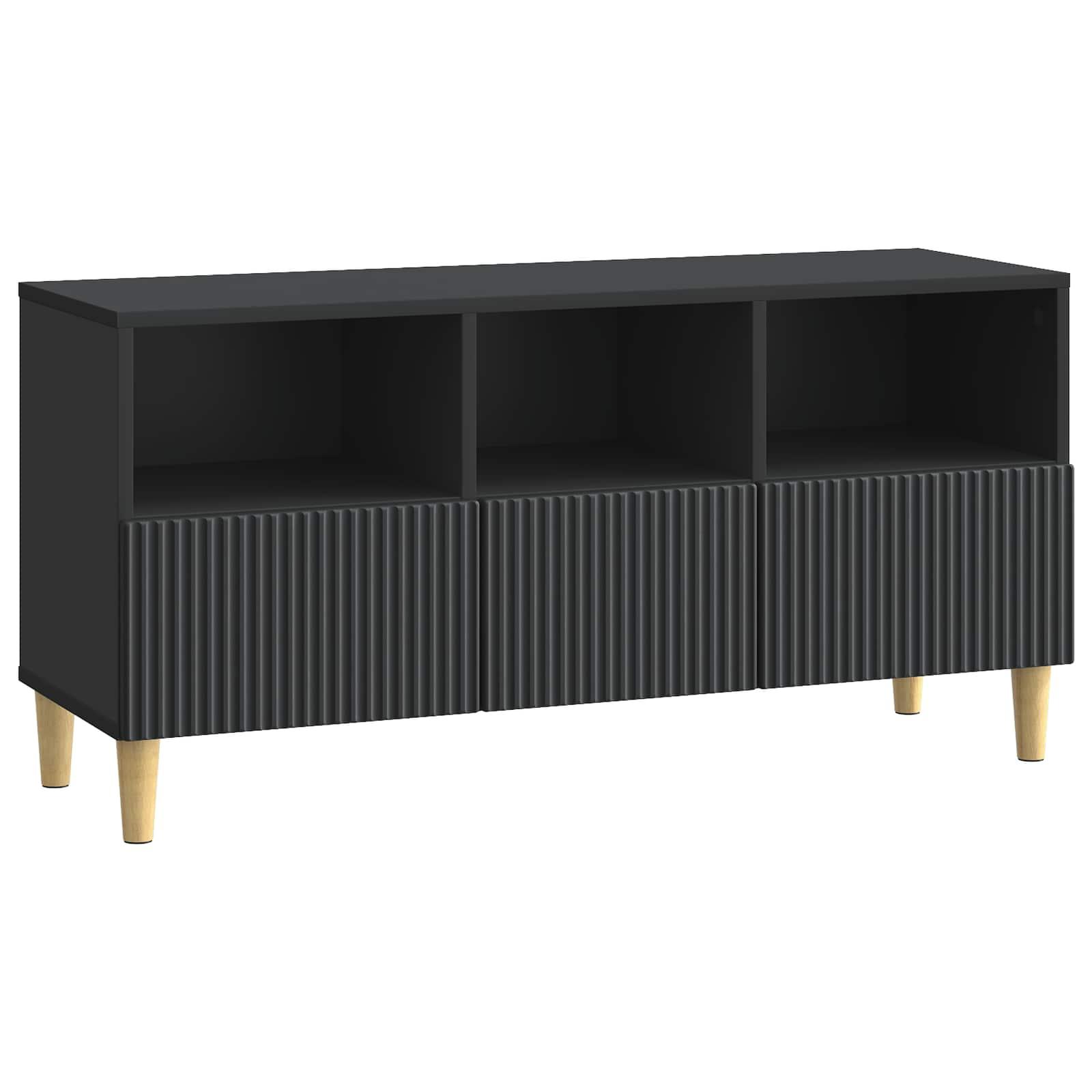 TV-skab med skuffe Sort 102 x 34,5 x 50 cm Konstrueret træ billede