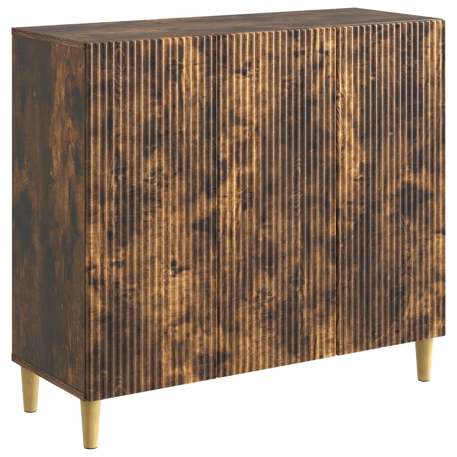 Sidebord Røget eg 89 x 34,5 x 80 cm Konstrueret træ billede
