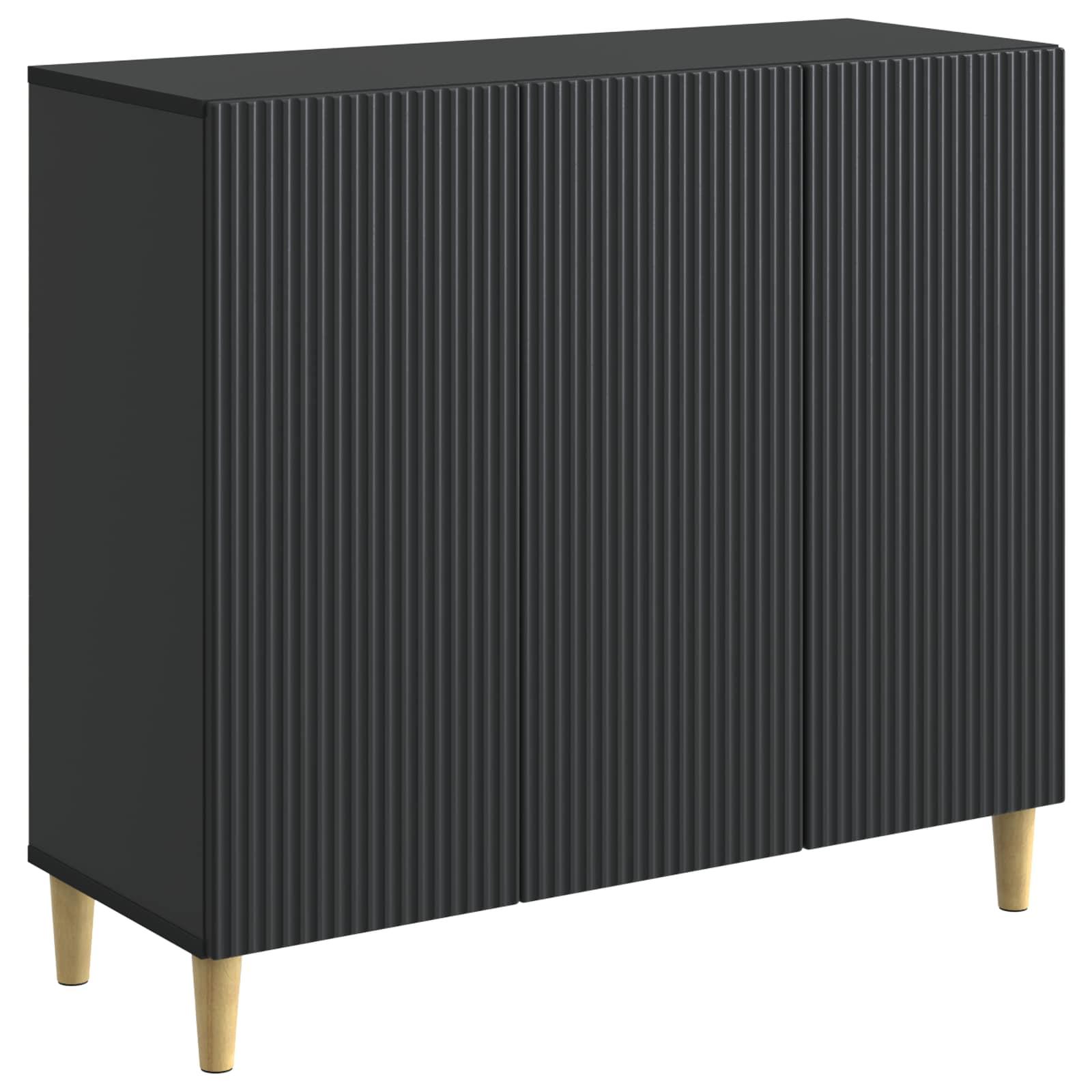 Sidebord Sort 89 x 34,5 x 80 cm Konstrueret træ billede