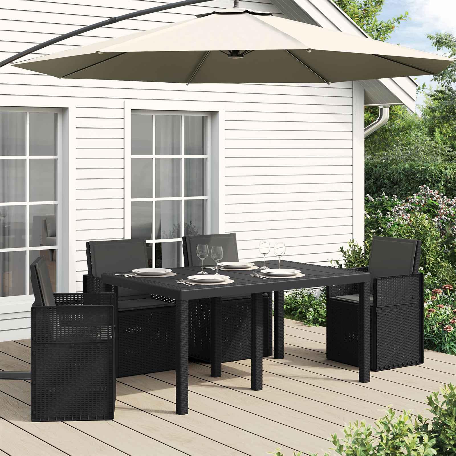 Sæde- og rygpuder 4 stk Antracit 47 x 45 x 2 cm Polyester billede
