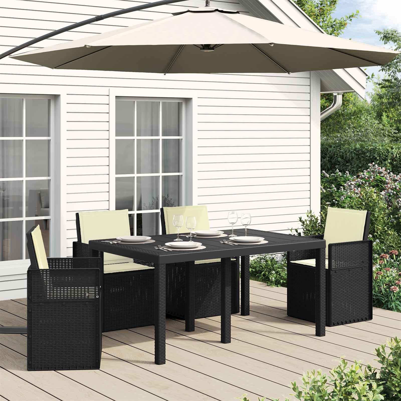 Sæde- og rygpuder 4 stk Cremefarvet 47 x 45 x 2 cm Polyester billede