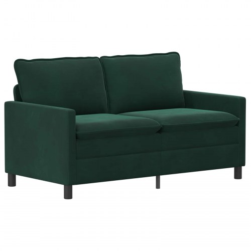 Sofa sæt i mørkegrøn fløjl - 2- og 1-personers, moderne design