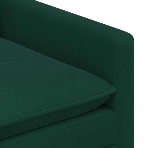 Sofa sæt i mørkegrøn fløjl - 2- og 1-personers, moderne design