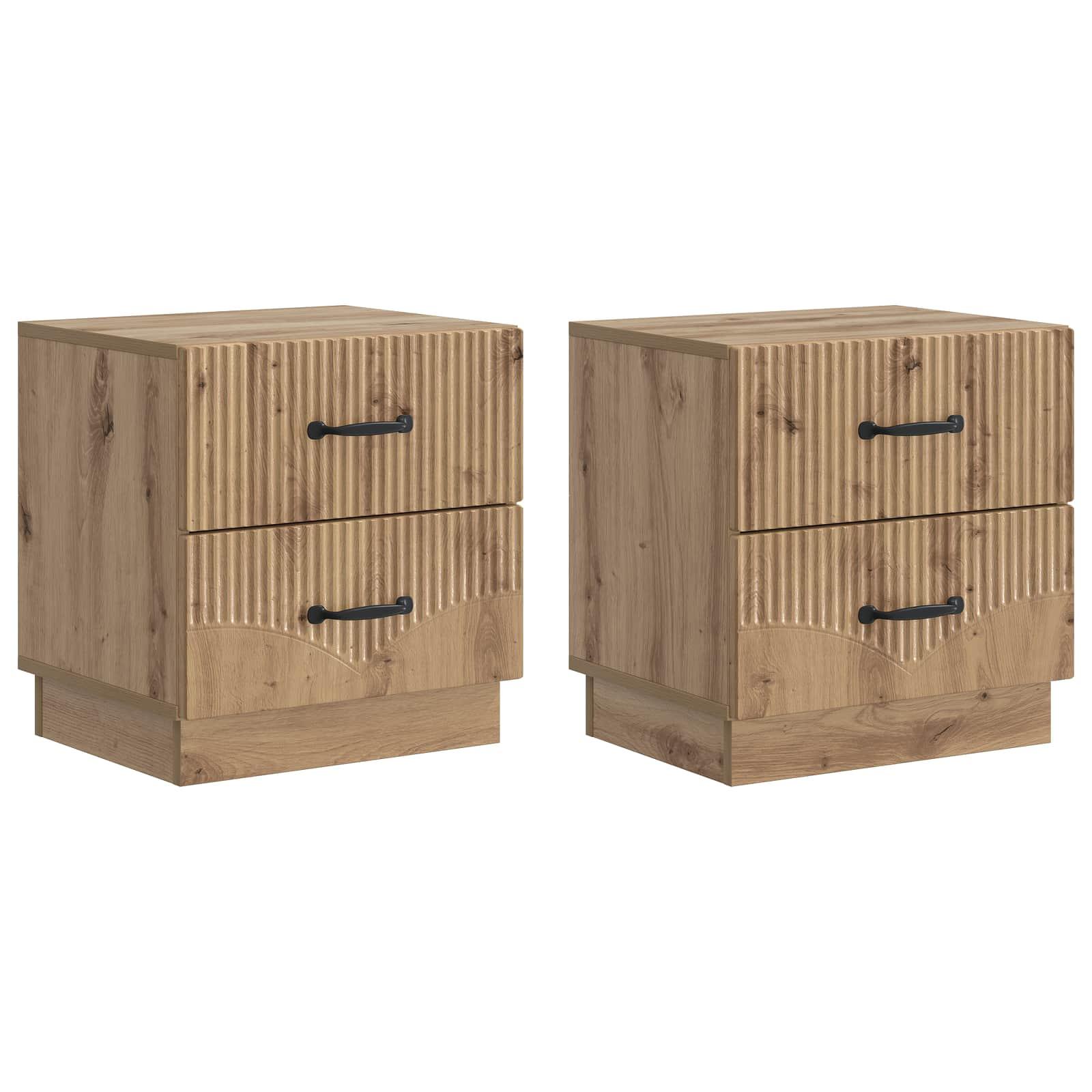 Natskab 2 stk Artisan-eg 43 x 34,5 x 44,5 cm Konstrueret træ billede