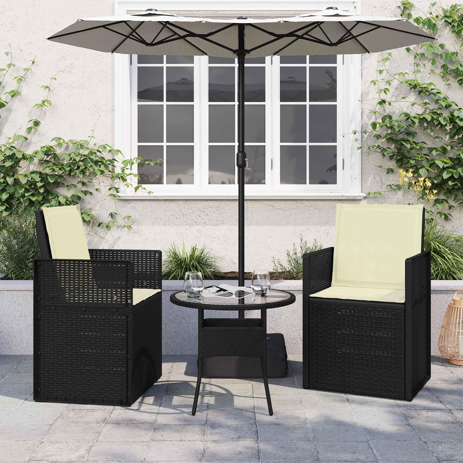 Sæde- og rygpuder 2 stk Cremefarvet 47 x 45 x 2 cm Polyester billede