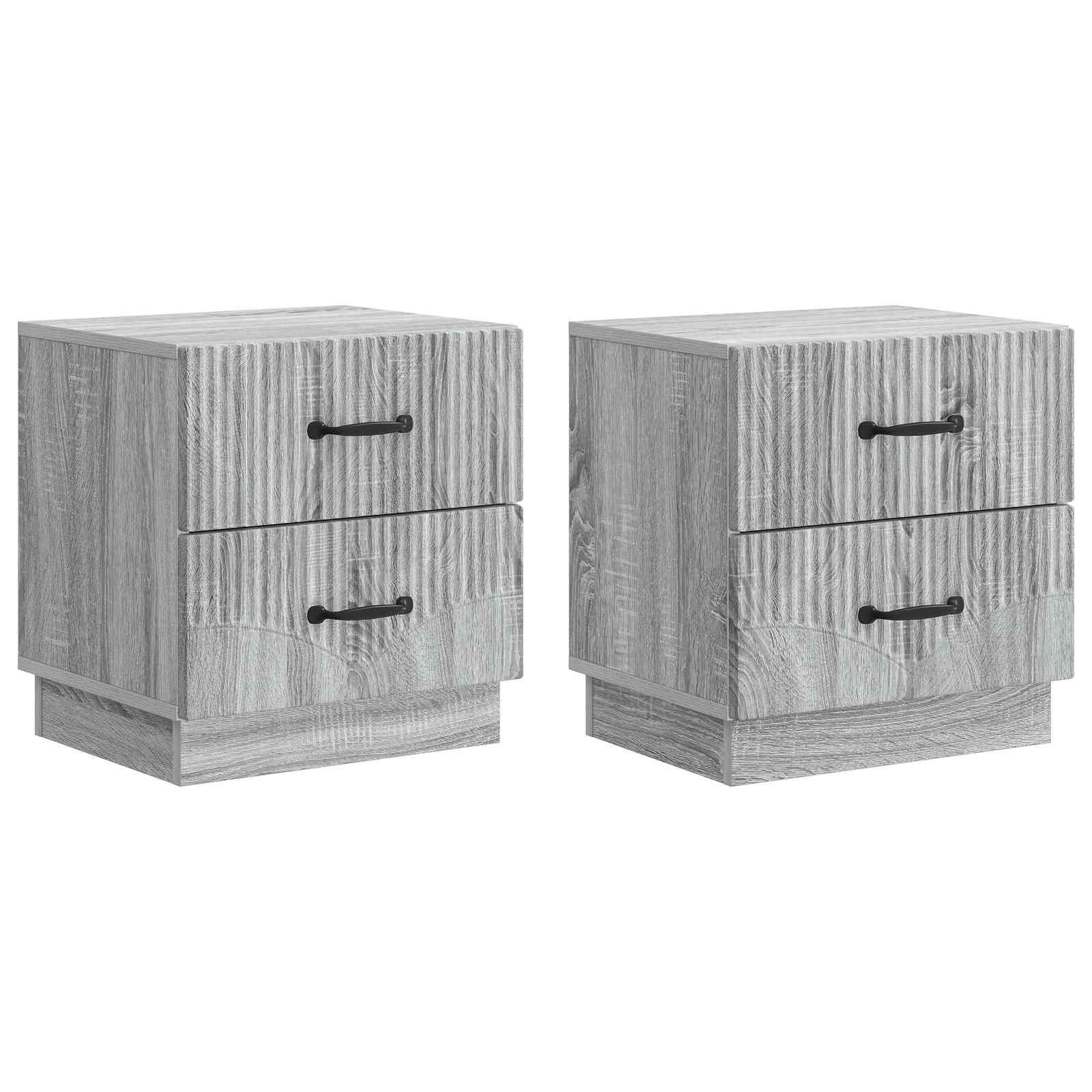 Natskab 2 stk Grå sonoma-eg 43 x 34,5 x 44,5 cm Konstrueret træ billede