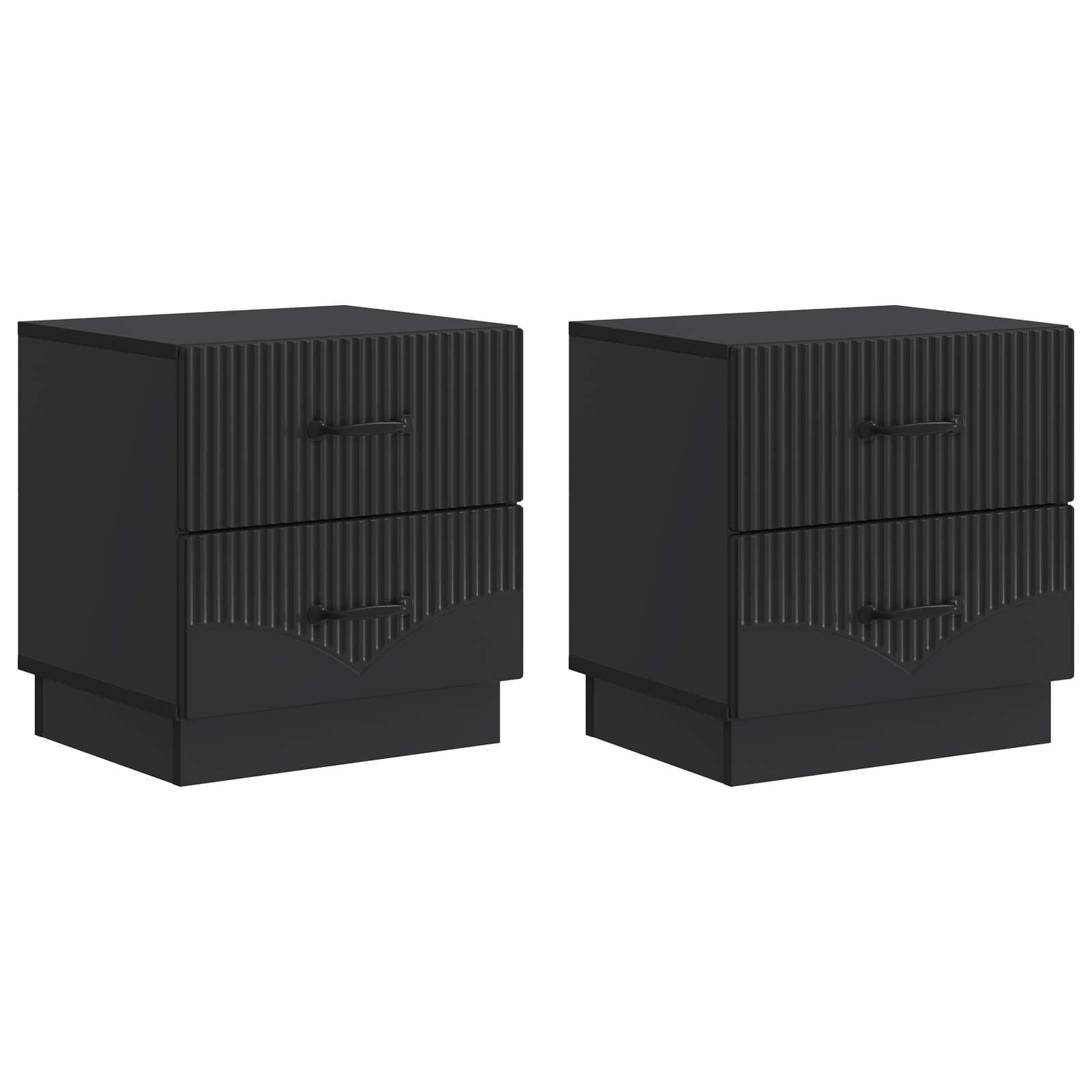 Natskab 2 stk Sort 43 x 34,5 x 44,5 cm Konstrueret træ billede