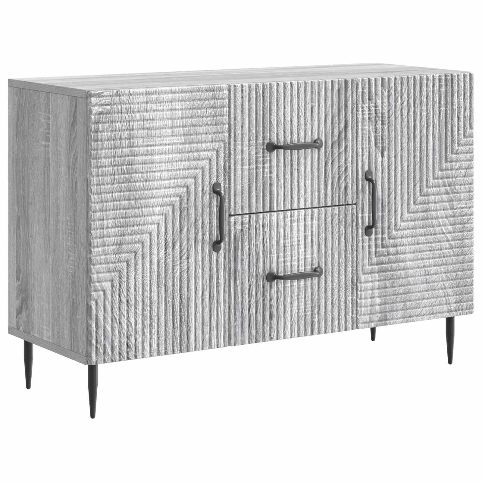 Sidebord Grå sonoma-eg 89 x 34,5 x 60 cm Konstrueret træ billede