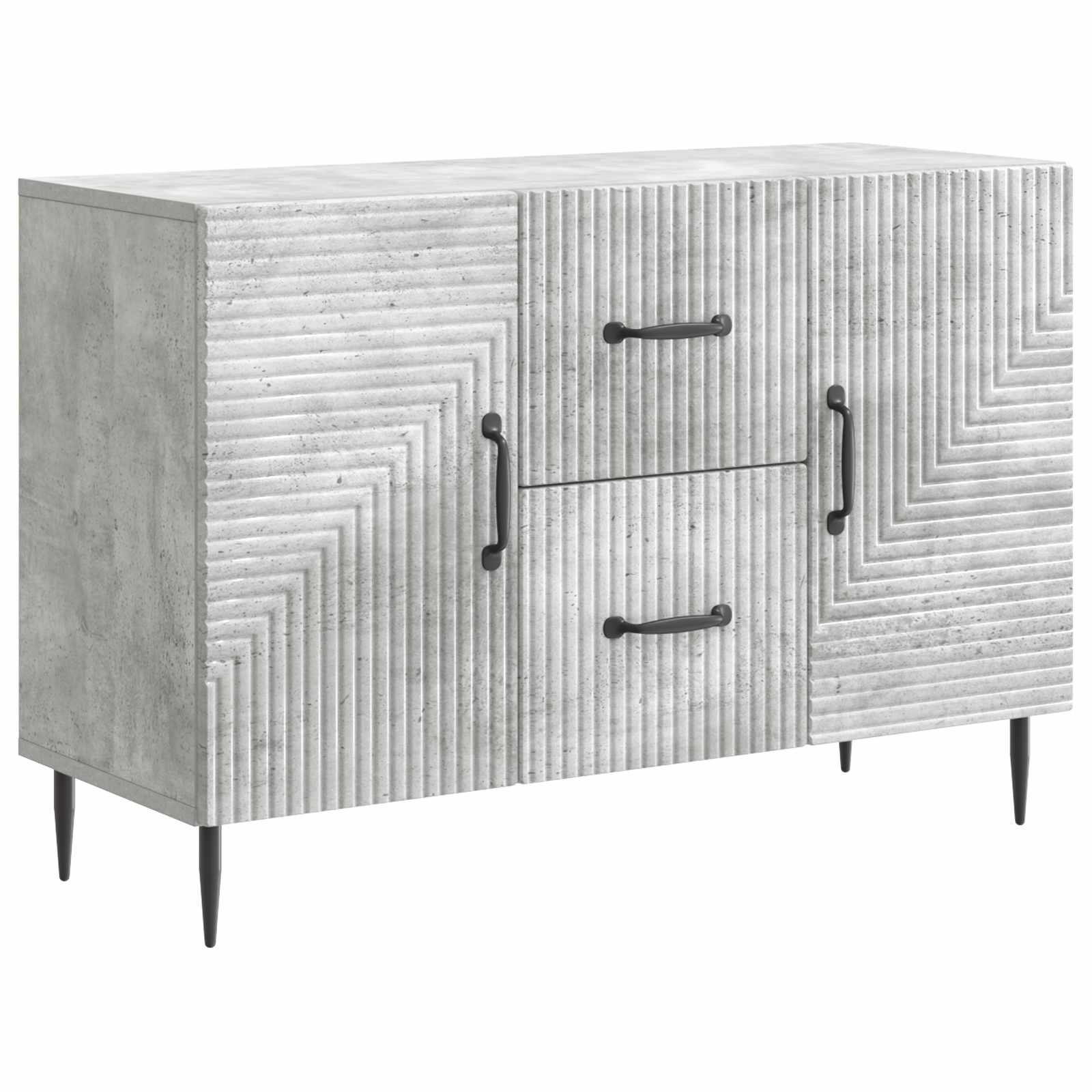 Sidebord med skuffe Betongrå 89 x 34,5 x 60 cm Konstrueret træ billede