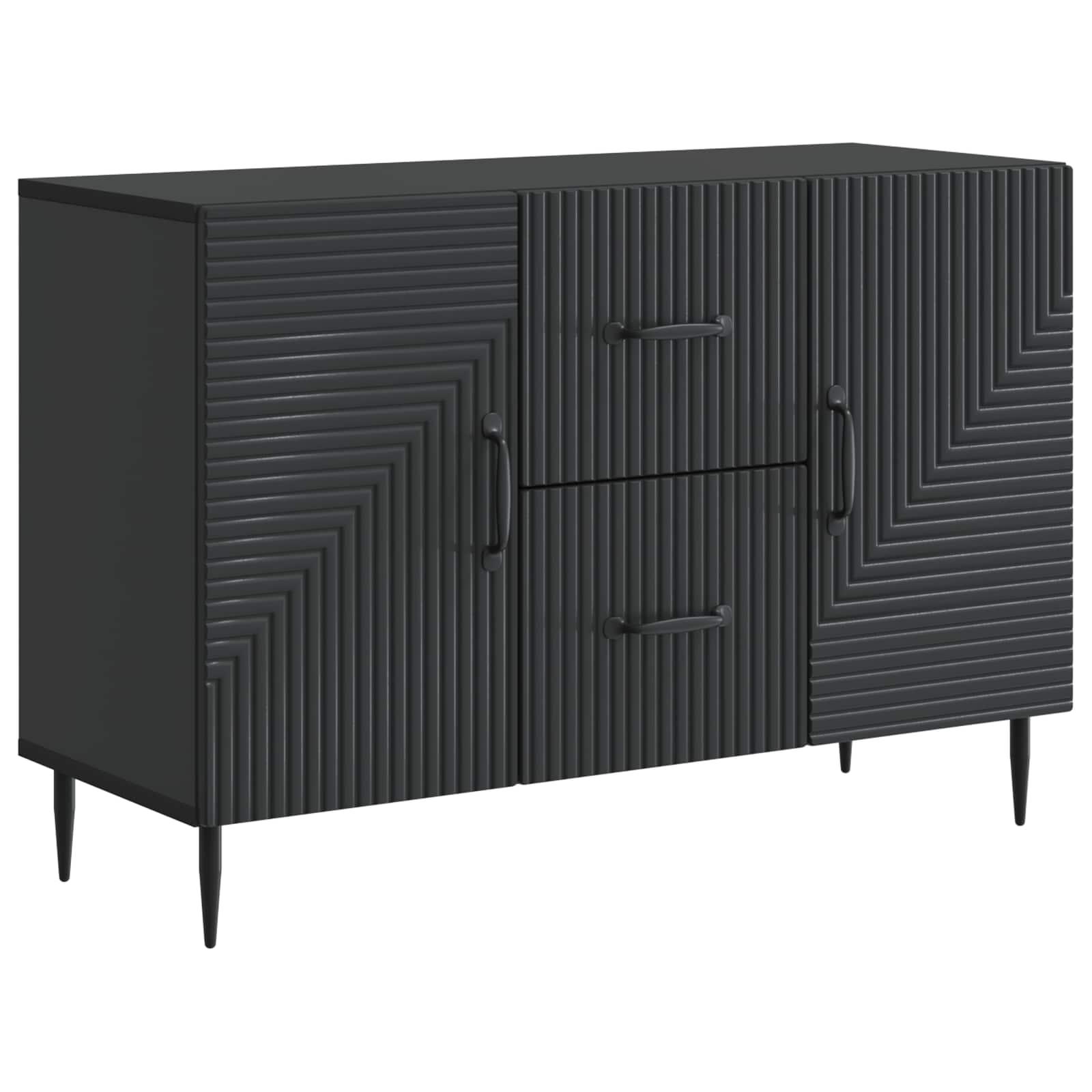 Sidebord med skuffe Sort 89 x 34,5 x 60 cm Konstrueret træ billede