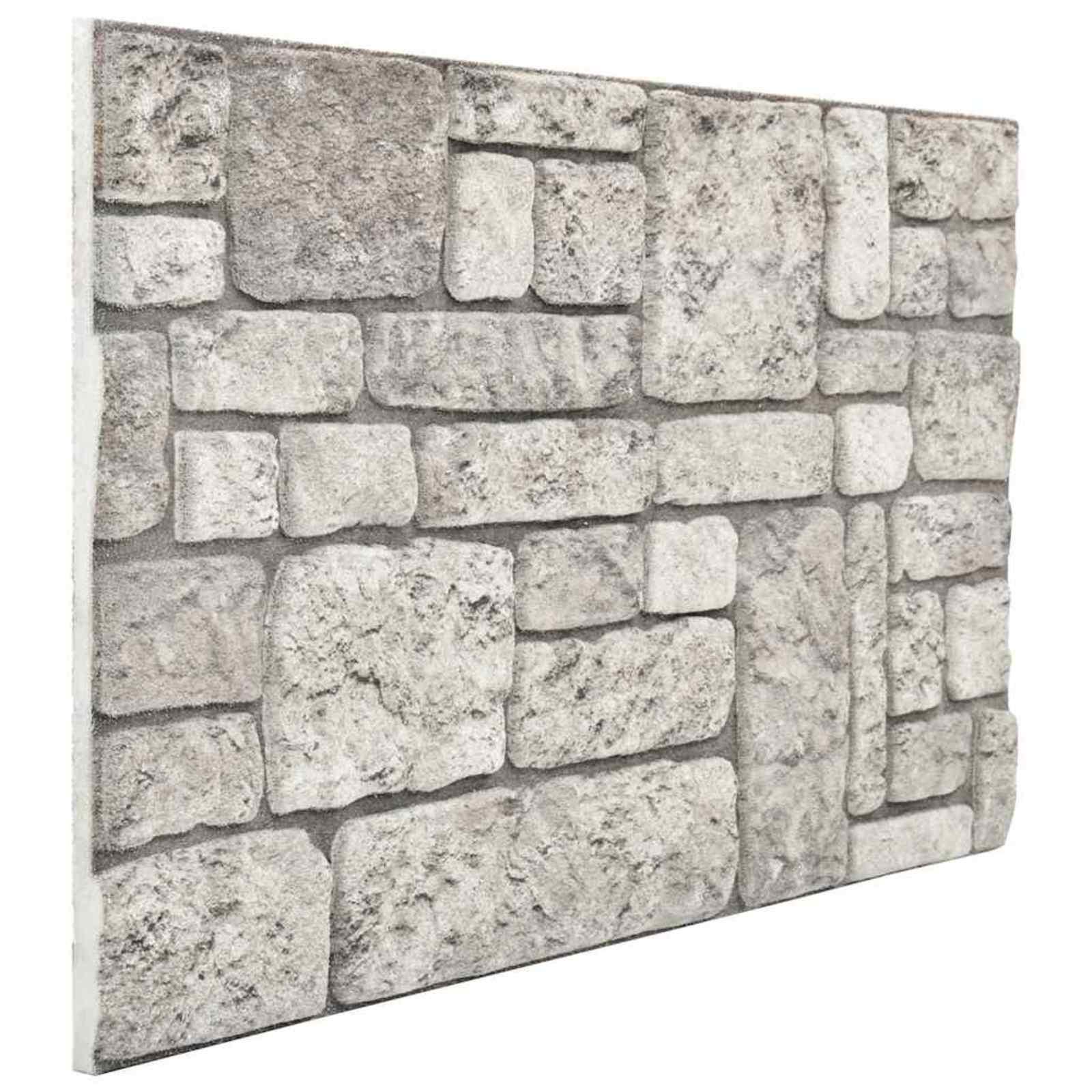 Vægpaneler 10 stk Grå 100 x 50 cm EPS Skum billede