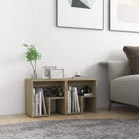 Sengeskabe 2 stk. 40x30x40 cm spånplade sonoma-eg