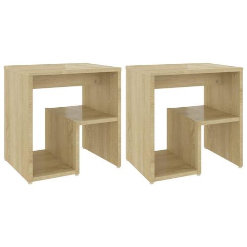 Sengeskabe 2 stk. 40x30x40 cm spånplade sonoma-eg