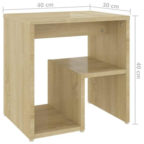 Sengeskabe 2 stk. 40x30x40 cm spånplade sonoma-eg