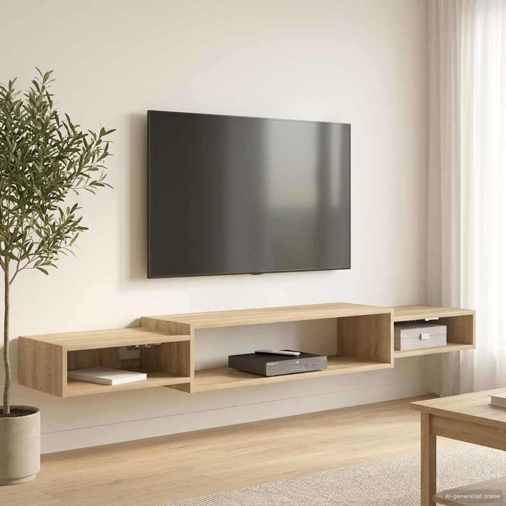 VÃ¦ghÃ¦ngt TV Skab VÃ¦gmonteret Sonoma-eg 180 x 28 x 21 cm