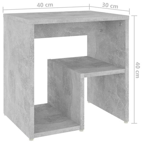 Sengeskab 40x30x40 cm konstrueret træ betongrå