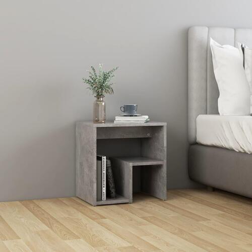 Sengeborde 2 stk. 40x30x40 cm konstrueret træ betongrå