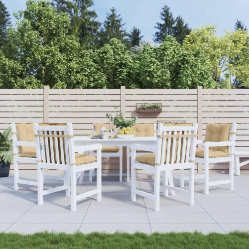 Stolehynder med lav ryg 6 stk. - meleret beige, 100 x 50 x 7 cm