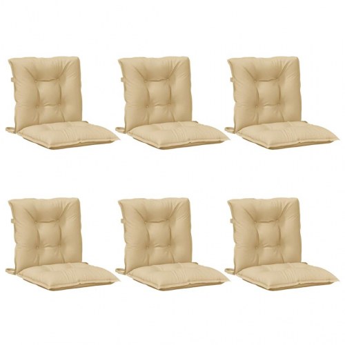 Stolehynder med lav ryg 6 stk. - meleret beige, 100 x 50 x 7 cm