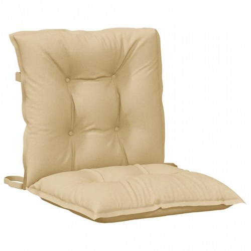 Stolehynder med lav ryg 6 stk. - meleret beige, 100 x 50 x 7 cm