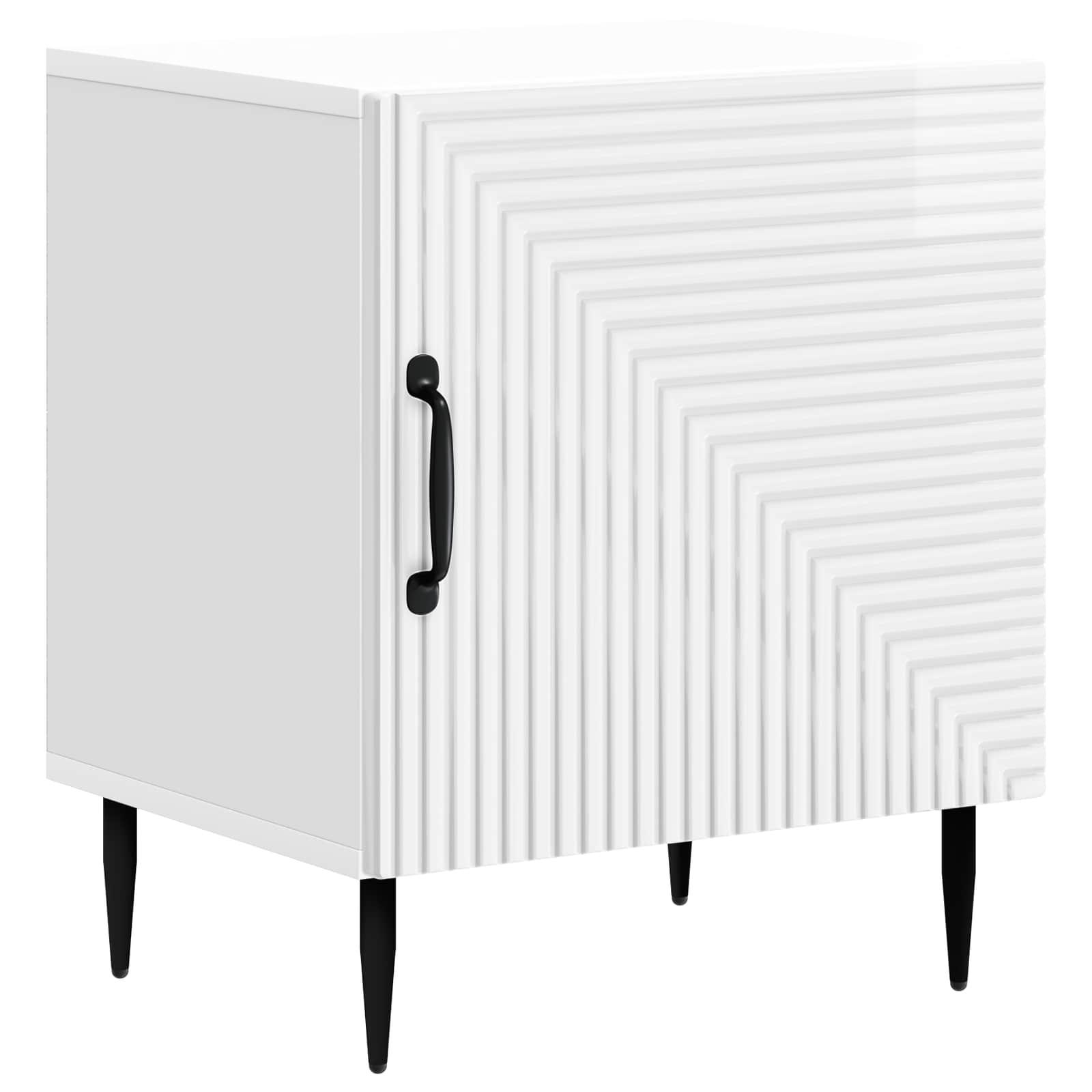 Natskab Hvid højglans 43 x 34,5 x 50 cm Konstrueret træ billede