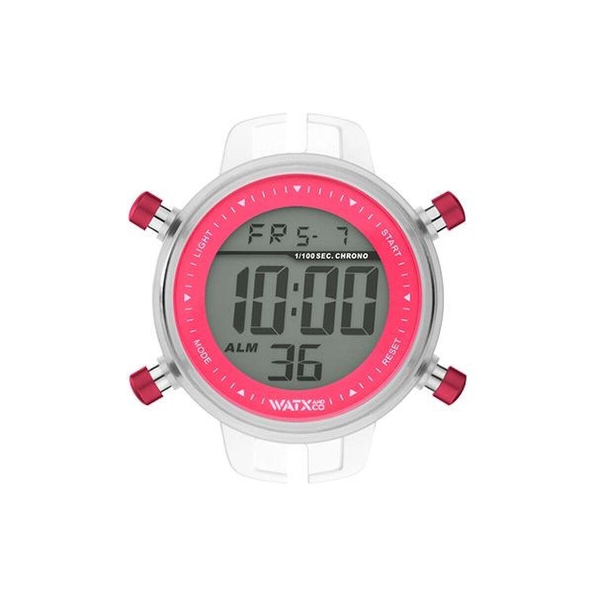 Watx & Colors RWA1125 dameur - digitalt armbåndsur i lyserød/transparent, 43 mm billede