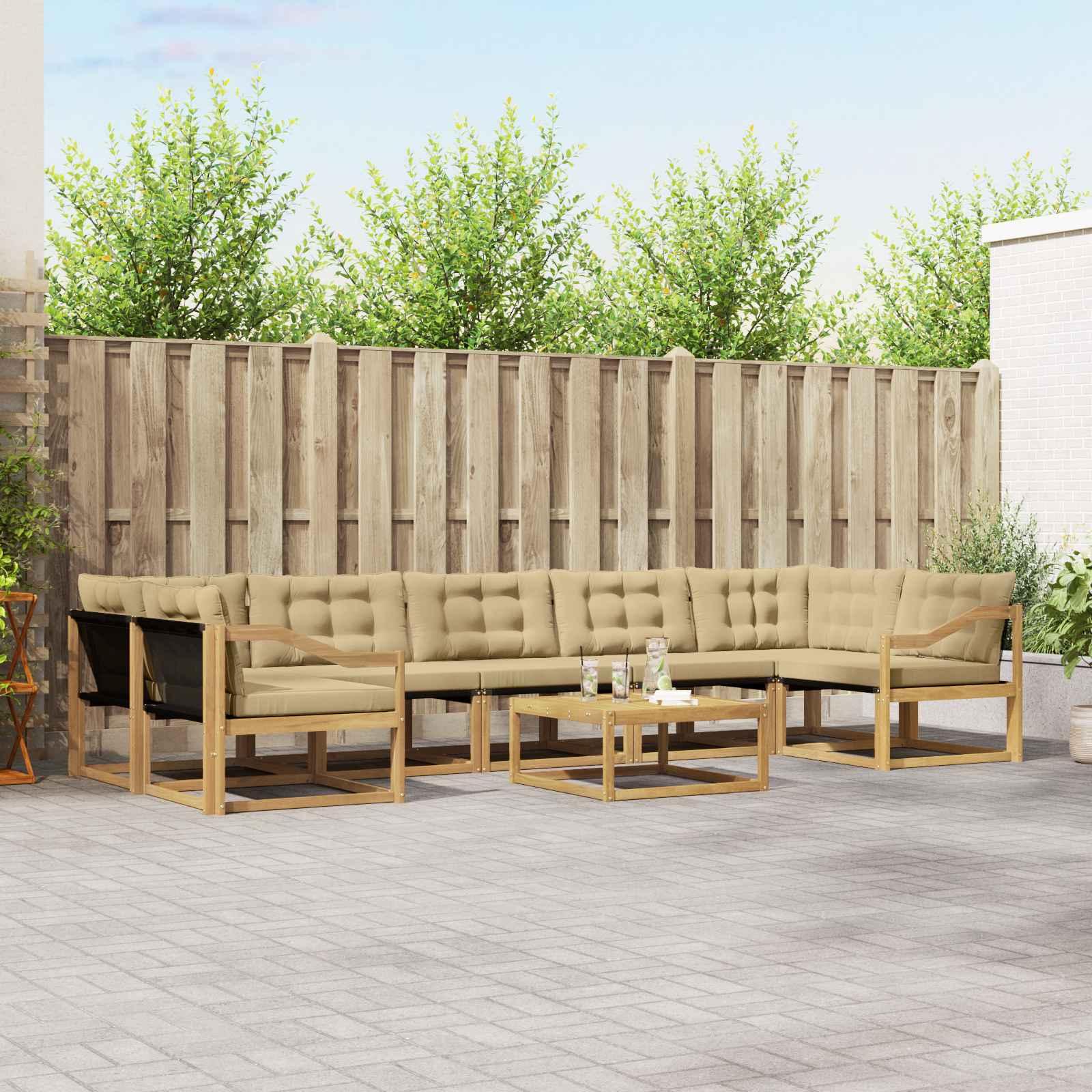 Udendørs sofagruppe 8 stk Hvid og Beige 79 x 79 x 37 cm billede