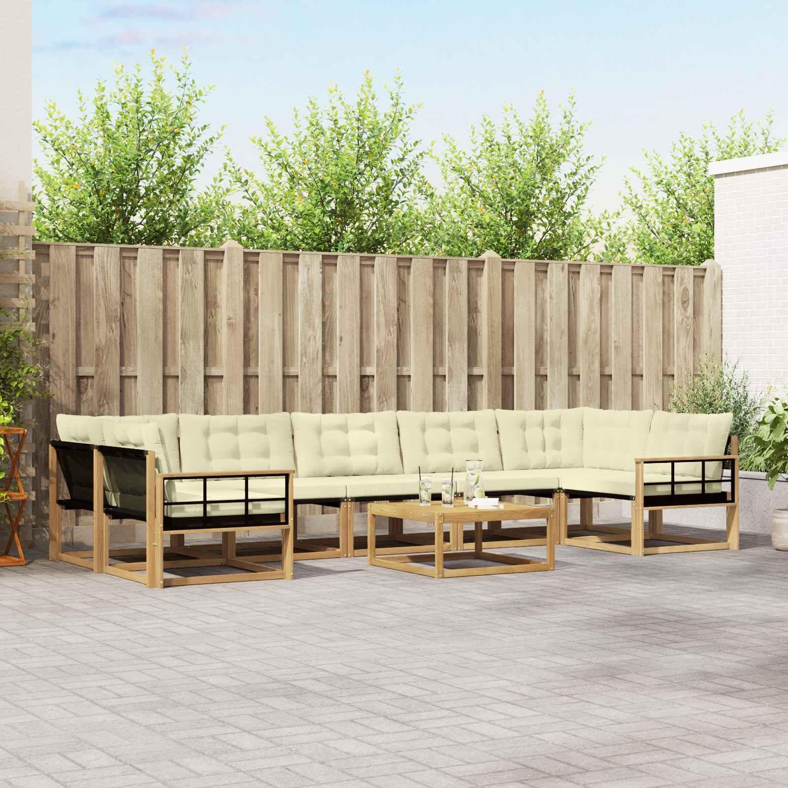 Udendørs sofagruppe 8 stk Hvid og cremefarvet 79 x 79 x 37 cm billede