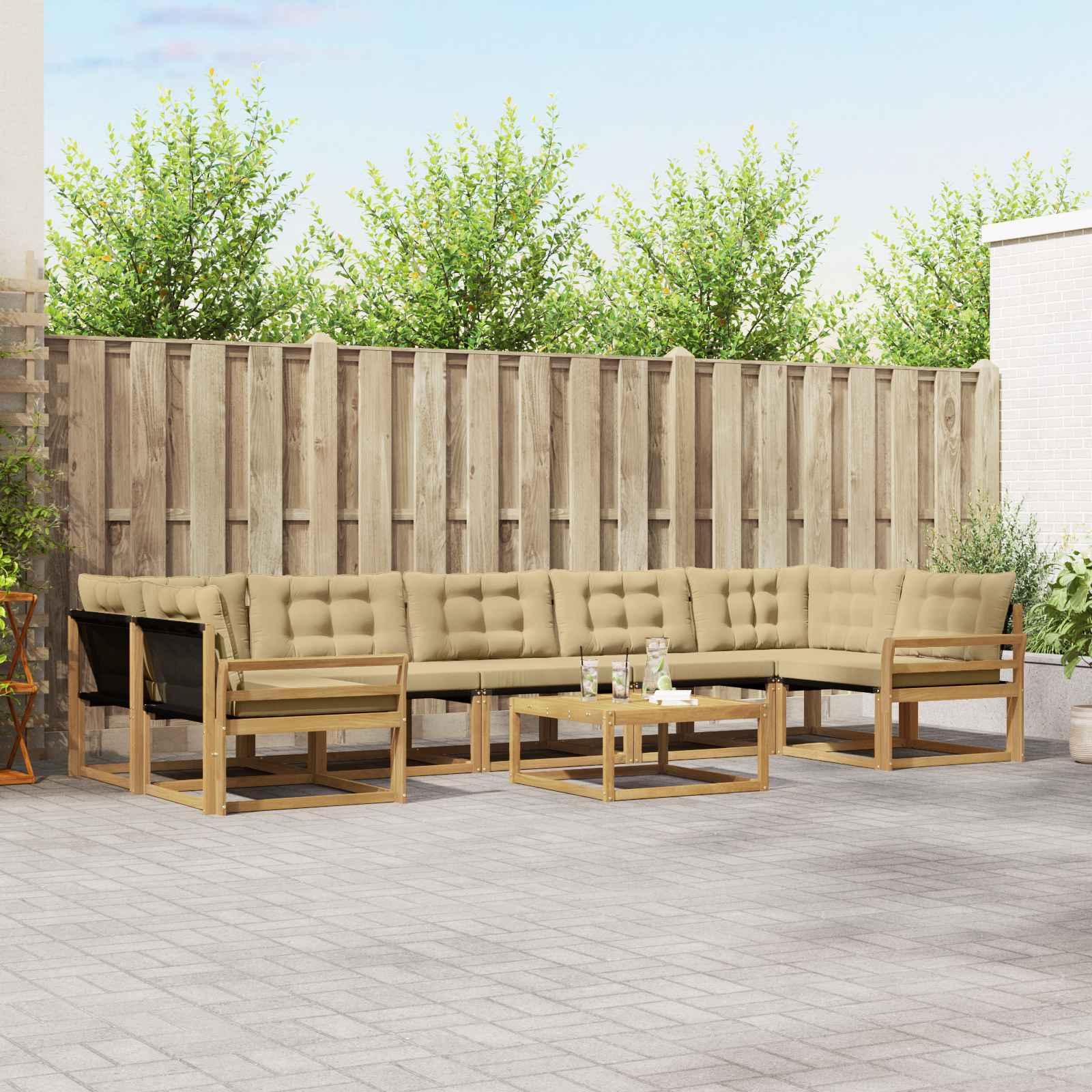 Udendørs sofagruppe 8 stk Hvid og Beige 79 x 79 x 37 cm billede
