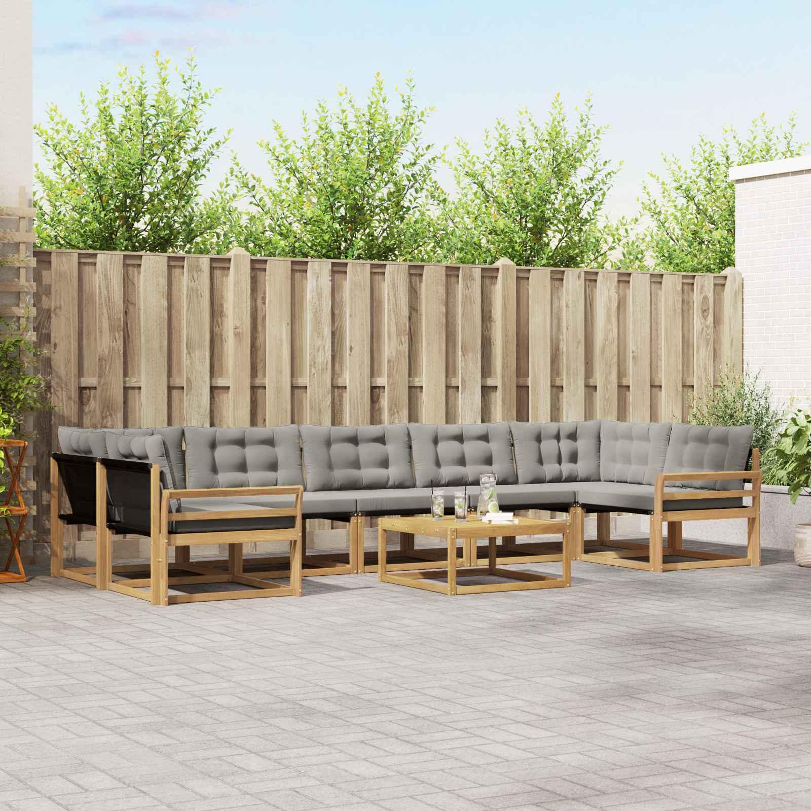 Udendørs sofagruppe 8 stk Hvid og lysegrå 79 x 79 x 37 cm billede