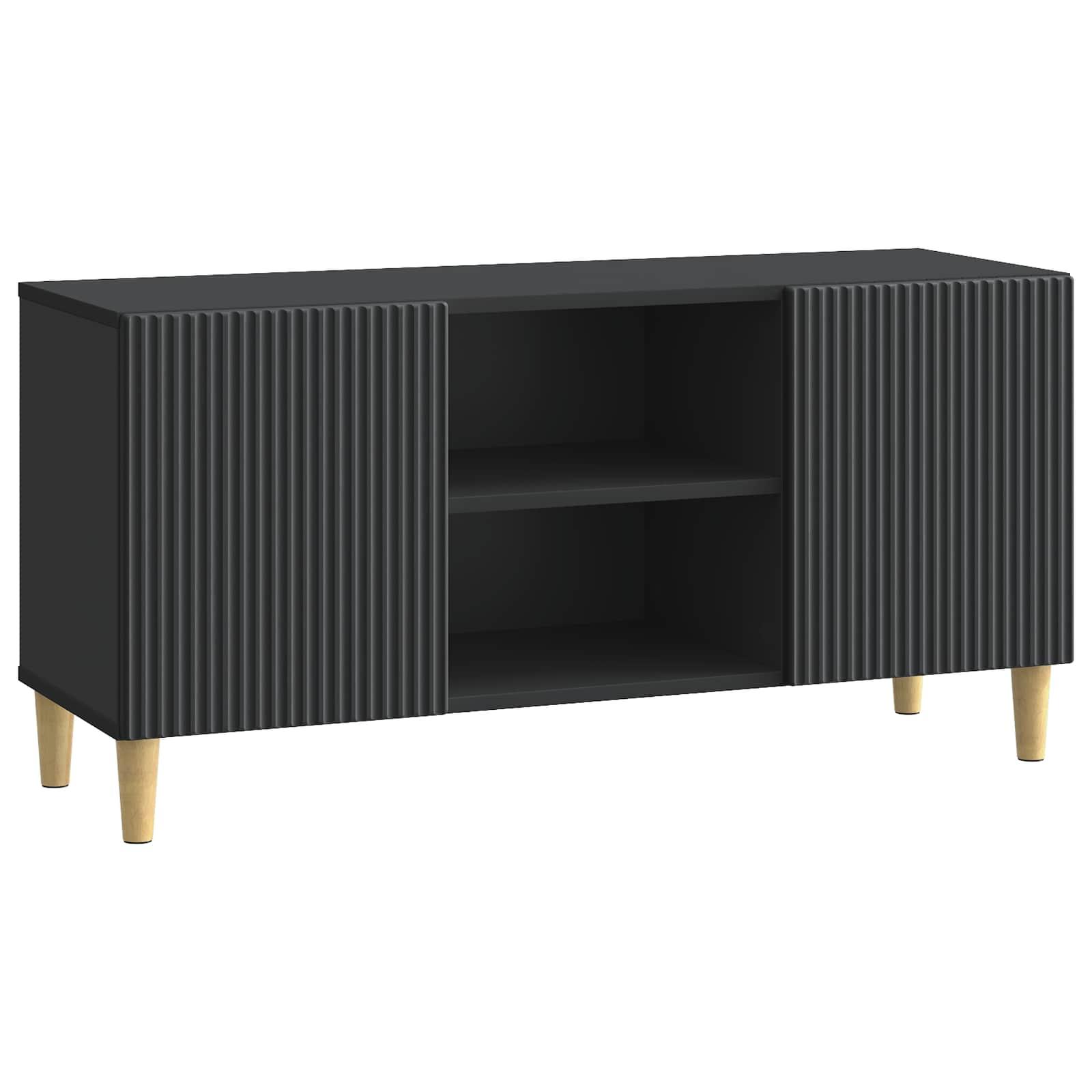 TV-skab Sort 102 x 34,5 x 50 cm Konstrueret træ billede