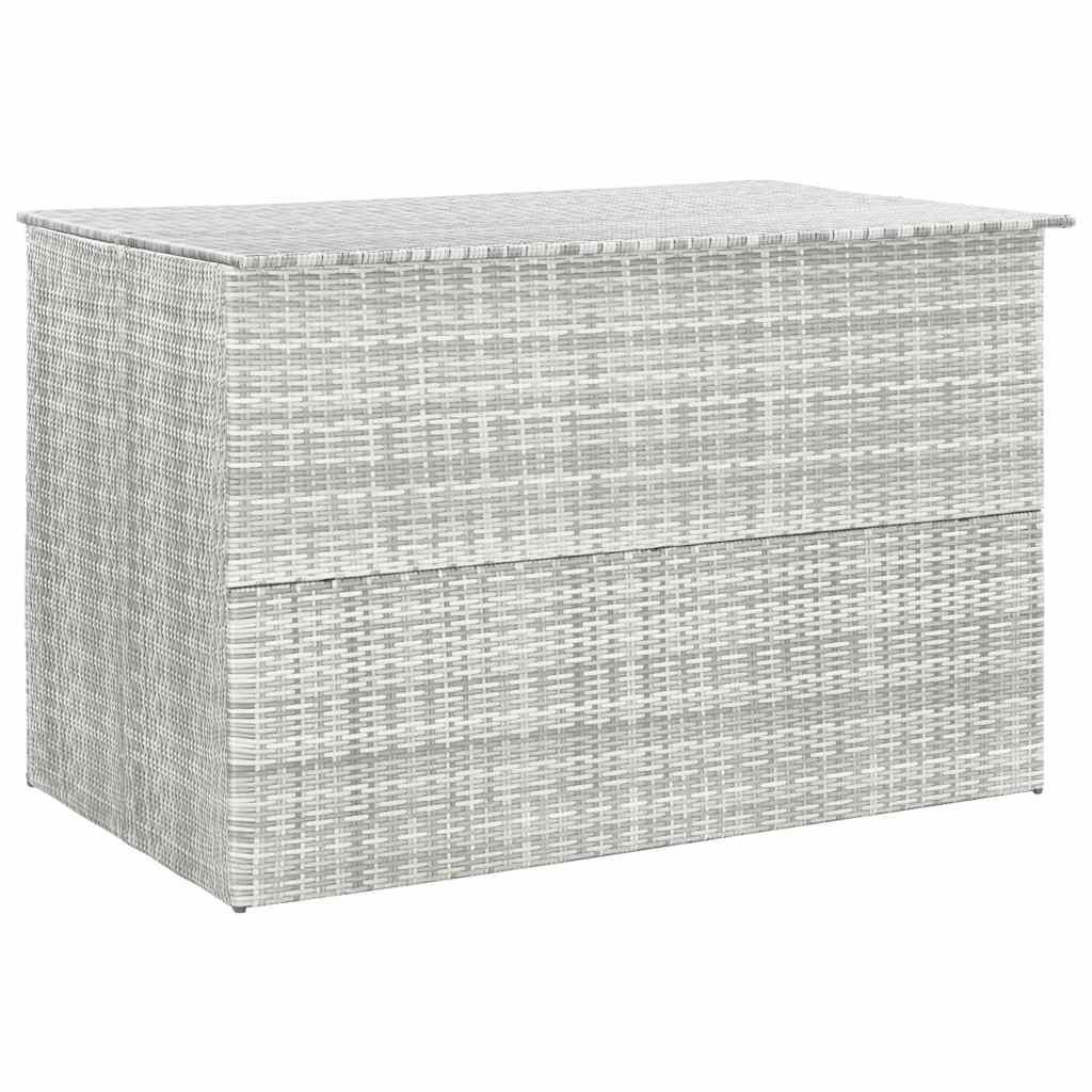 Opbevaringskasse til haven 150x100x100 cm polyrattan lysegrå billede