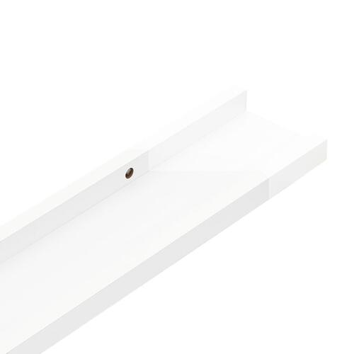 Væghylder 4 stk. 80x9x3 cm hvid højglans